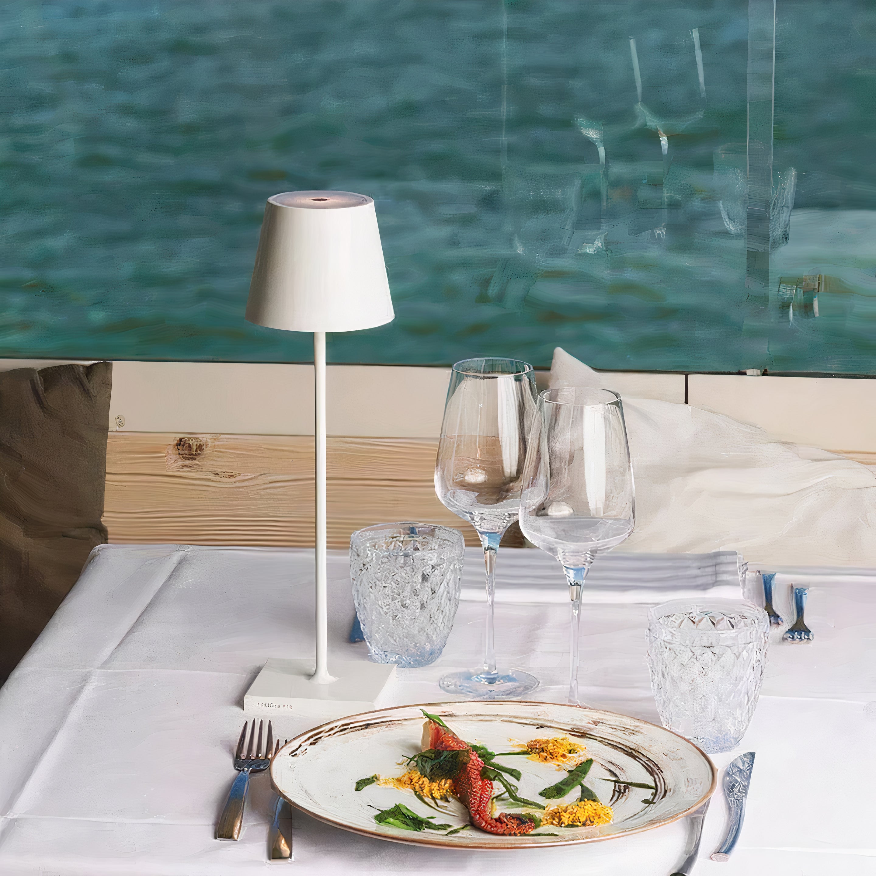 Scandinavian LED Table Lamp | Wireless, Dimmable Aluminum Design