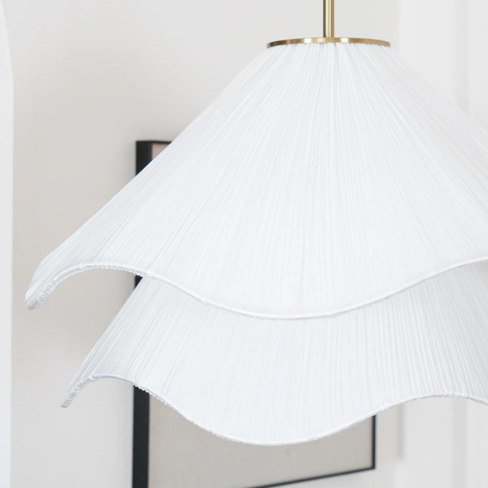 Fabric and Metal Ceiling Light | Minimalist Design, 2 Sizes