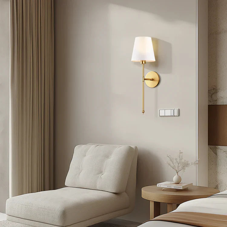 Wireless Wall Sconces with Fabric Shade | Set of 2, No Hardwiring