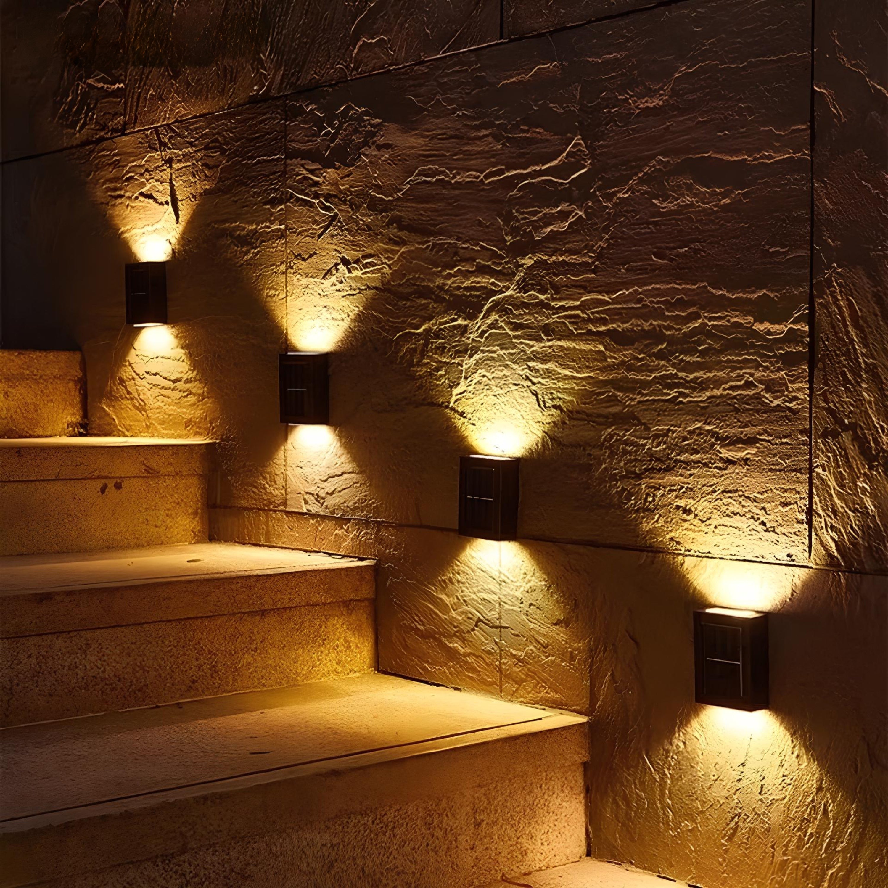 Solar Outdoor Wall Sconce | Up & Down Light, IP65 Weatherproof