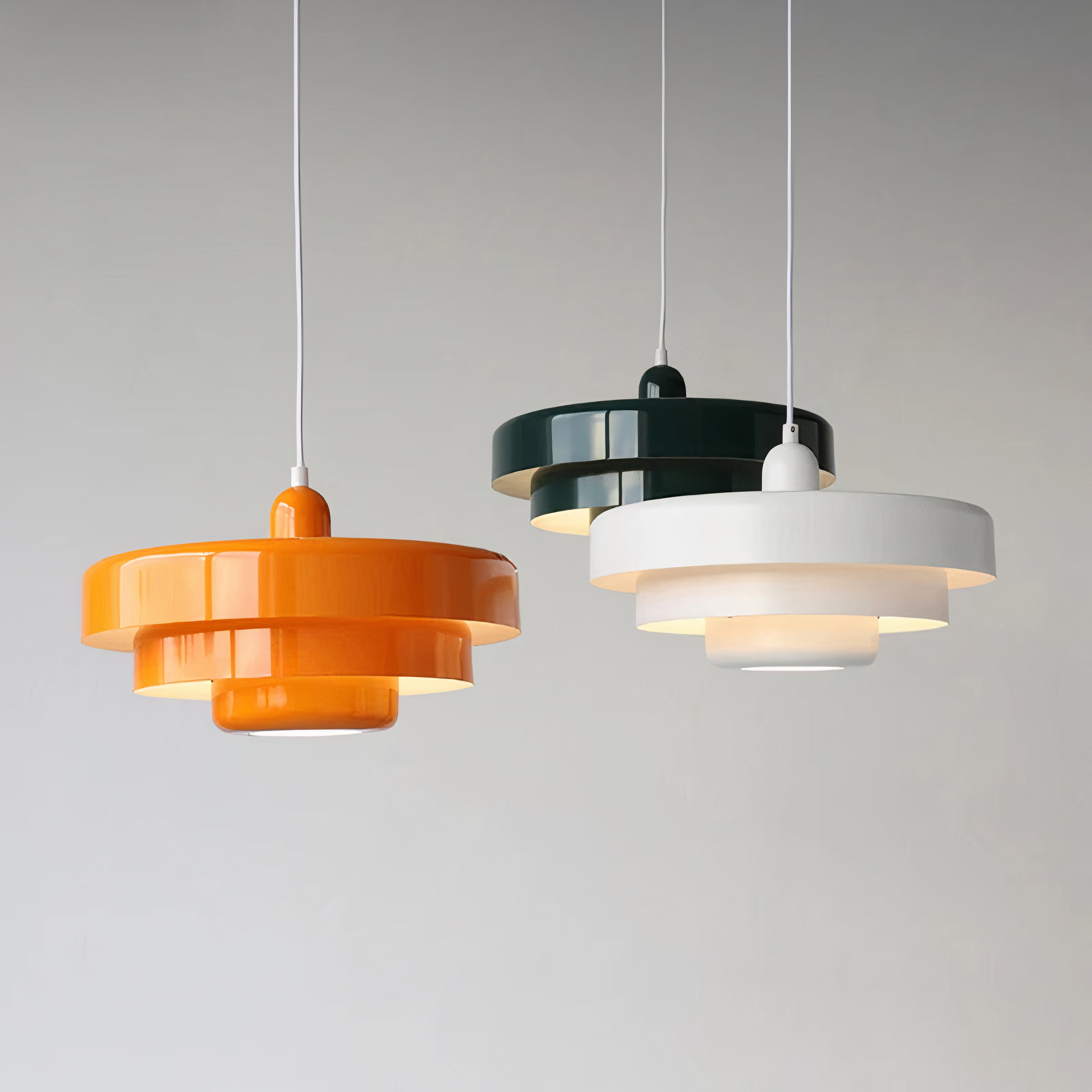 Round Scandinavian Ceiling Light | Metal, E27, Adjustable Pendant