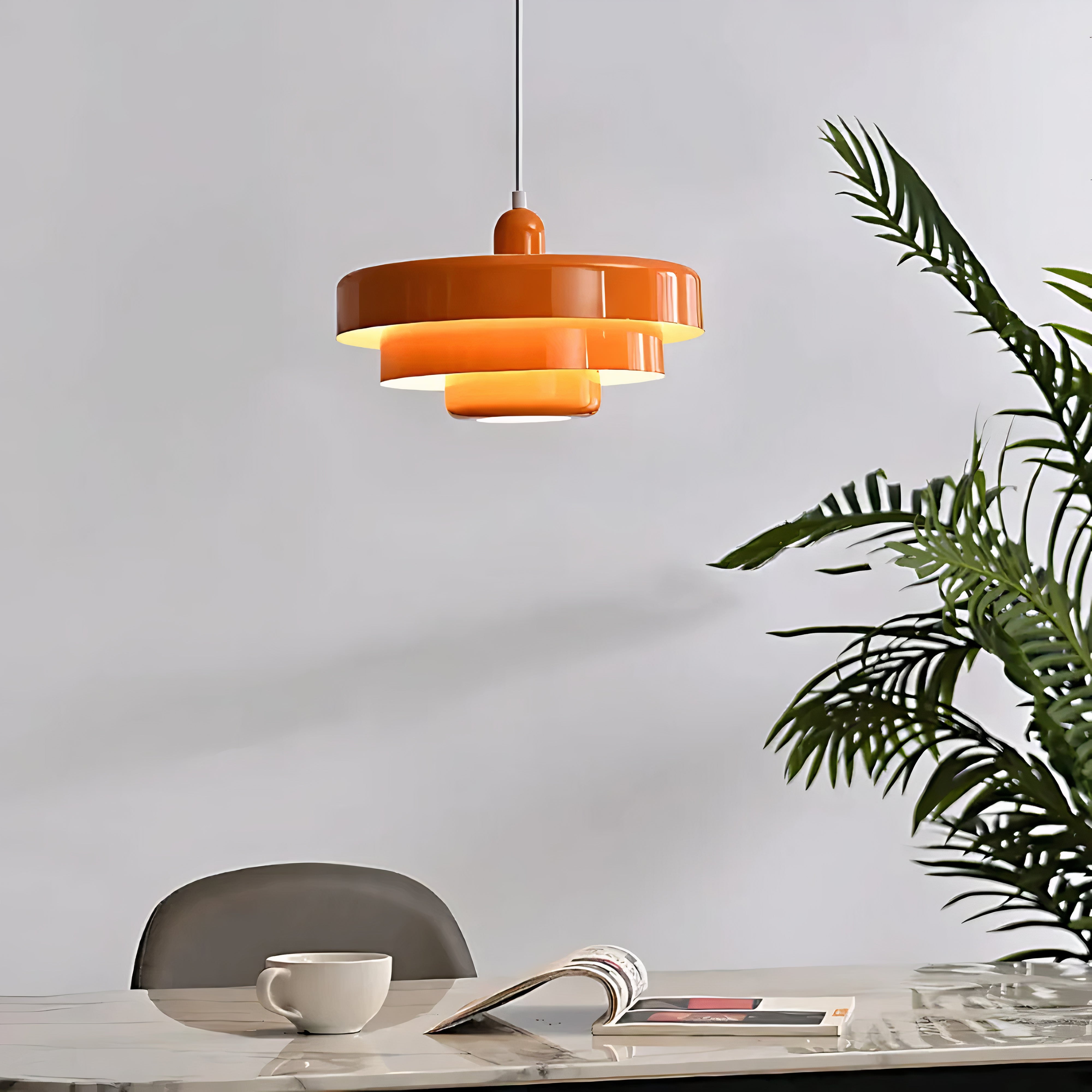 Round Scandinavian Ceiling Light | Metal, E27, Adjustable Pendant