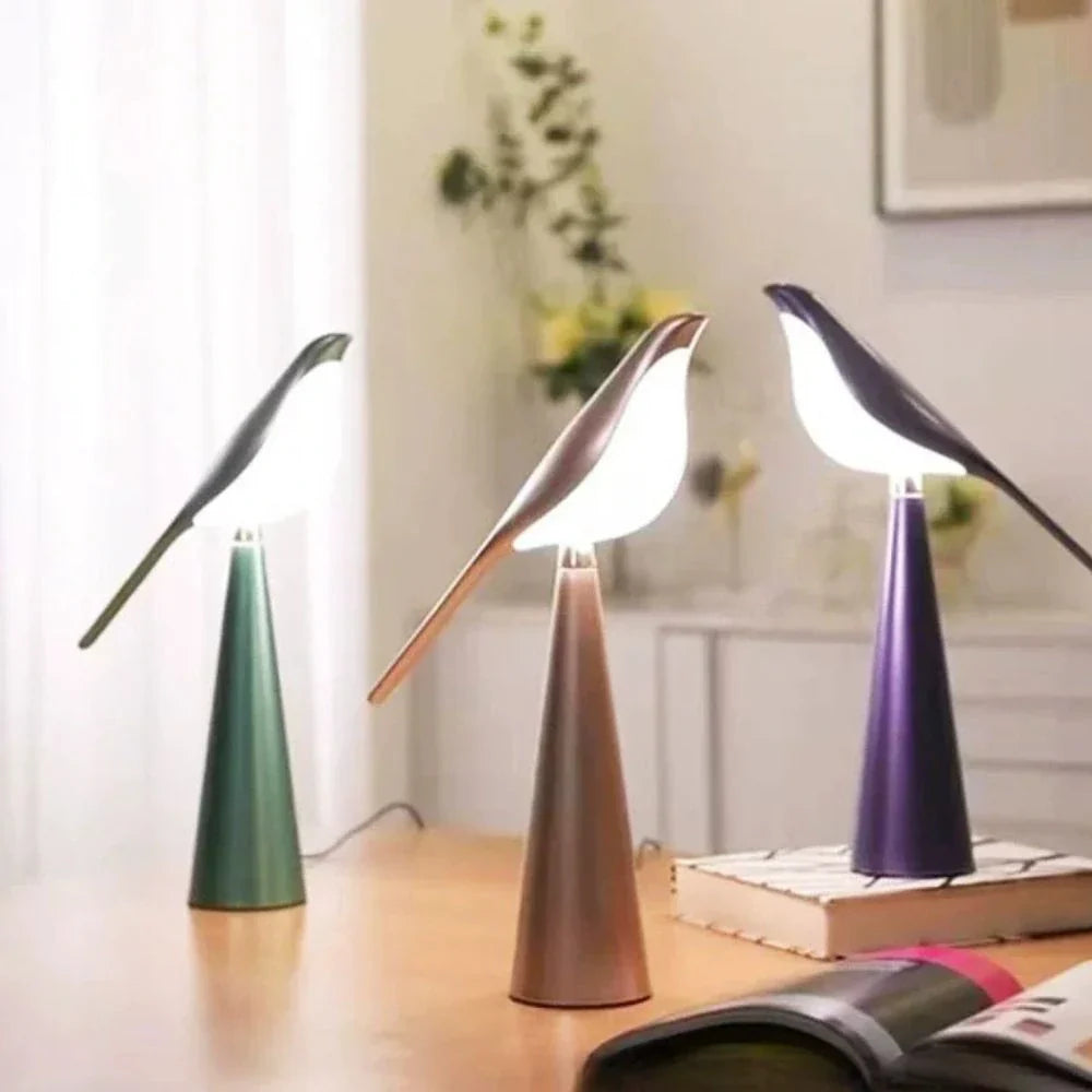 Bird Design LED Table Lamp | Dimmable, 3 Color Temps, USB