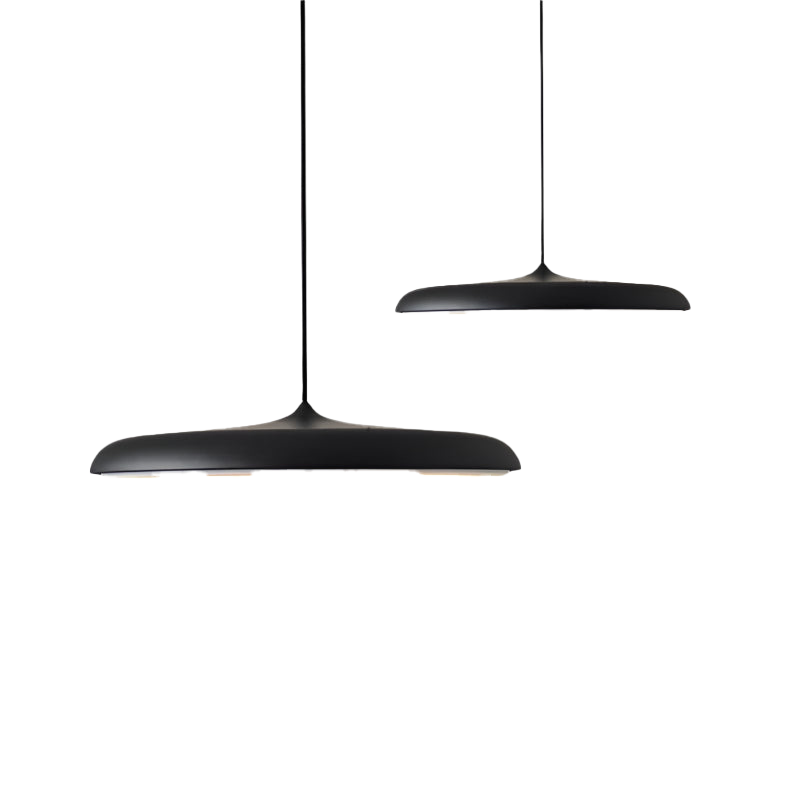 Round Metal Pendant Light | Warm LED, Color & Size Options