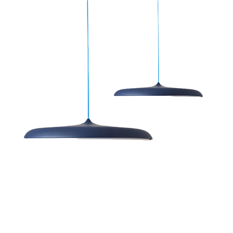 Round Metal Pendant Light | Warm LED, Color & Size Options