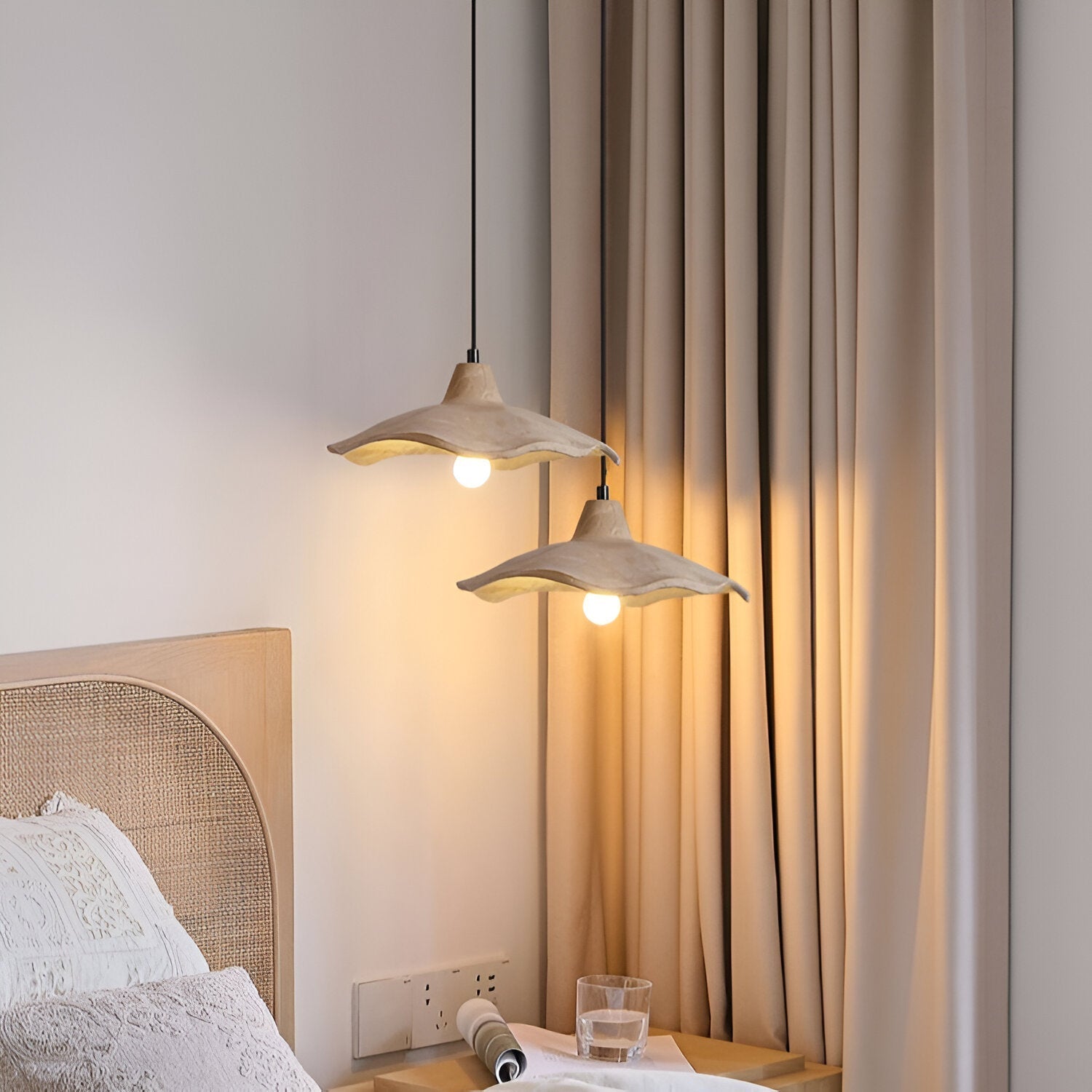 Travertine Wave Pendant Light | Natural Stone, Ø42 cm