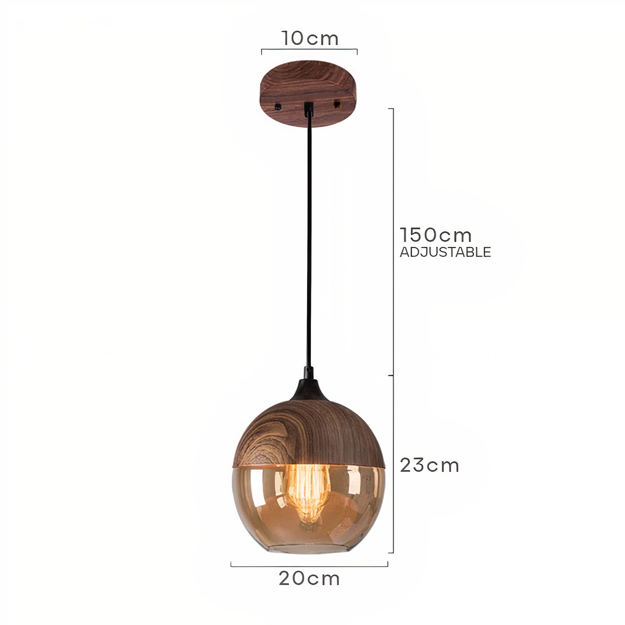 Wood and Colored Glass Pendant Light | Modern Warm Ambiance