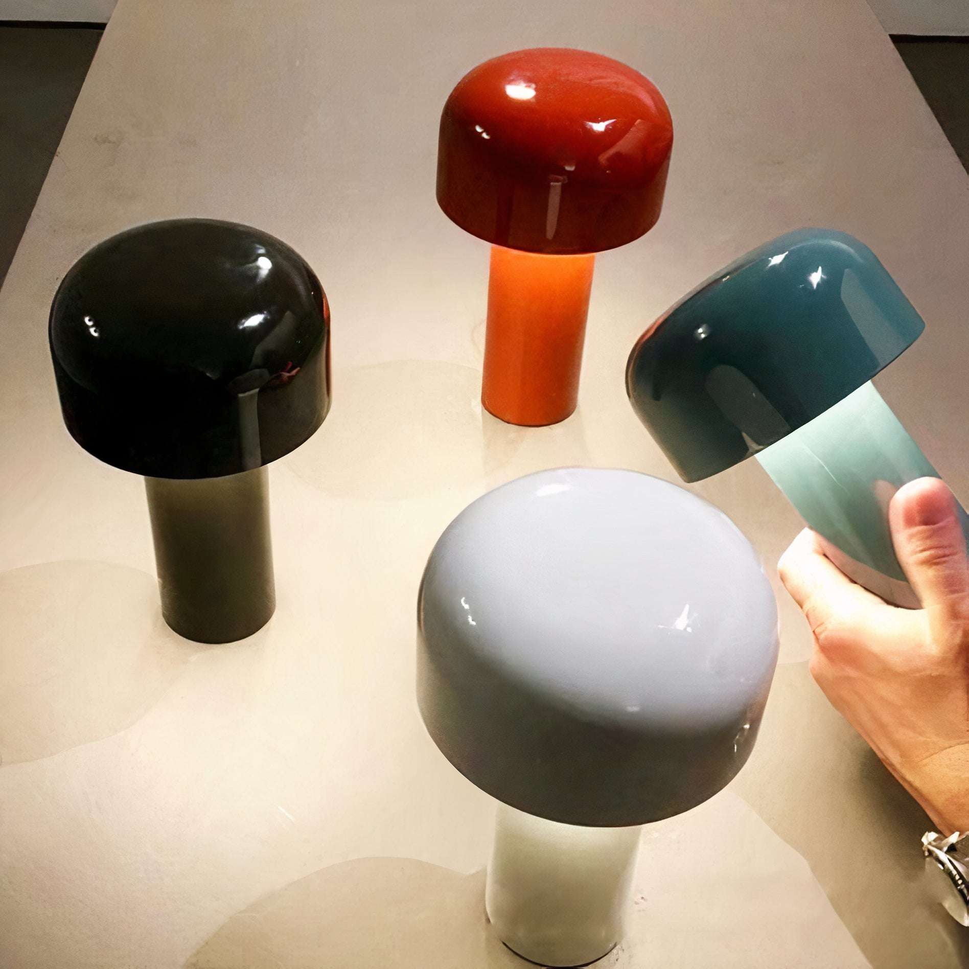 Wireless LED Mushroom Lamp | Touch Dimmable, IP65, Rechargeable
