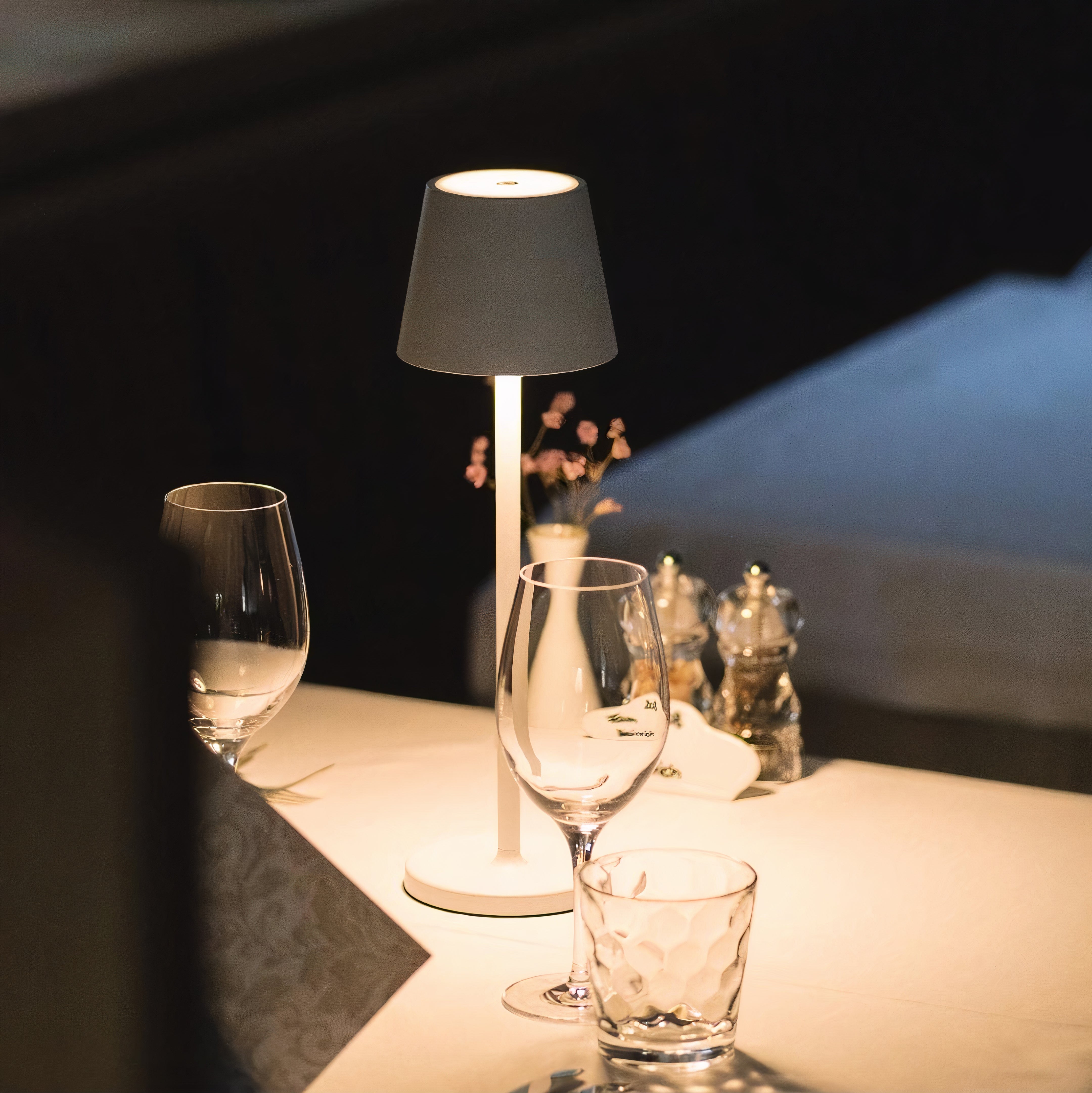 Wireless LED Metal Table Lamp | Dimmable, IP54, Rechargeable