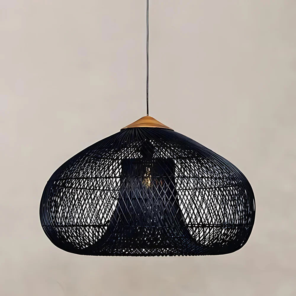 Woven Rattan Pendant Light | Boho Japandi Style, E27