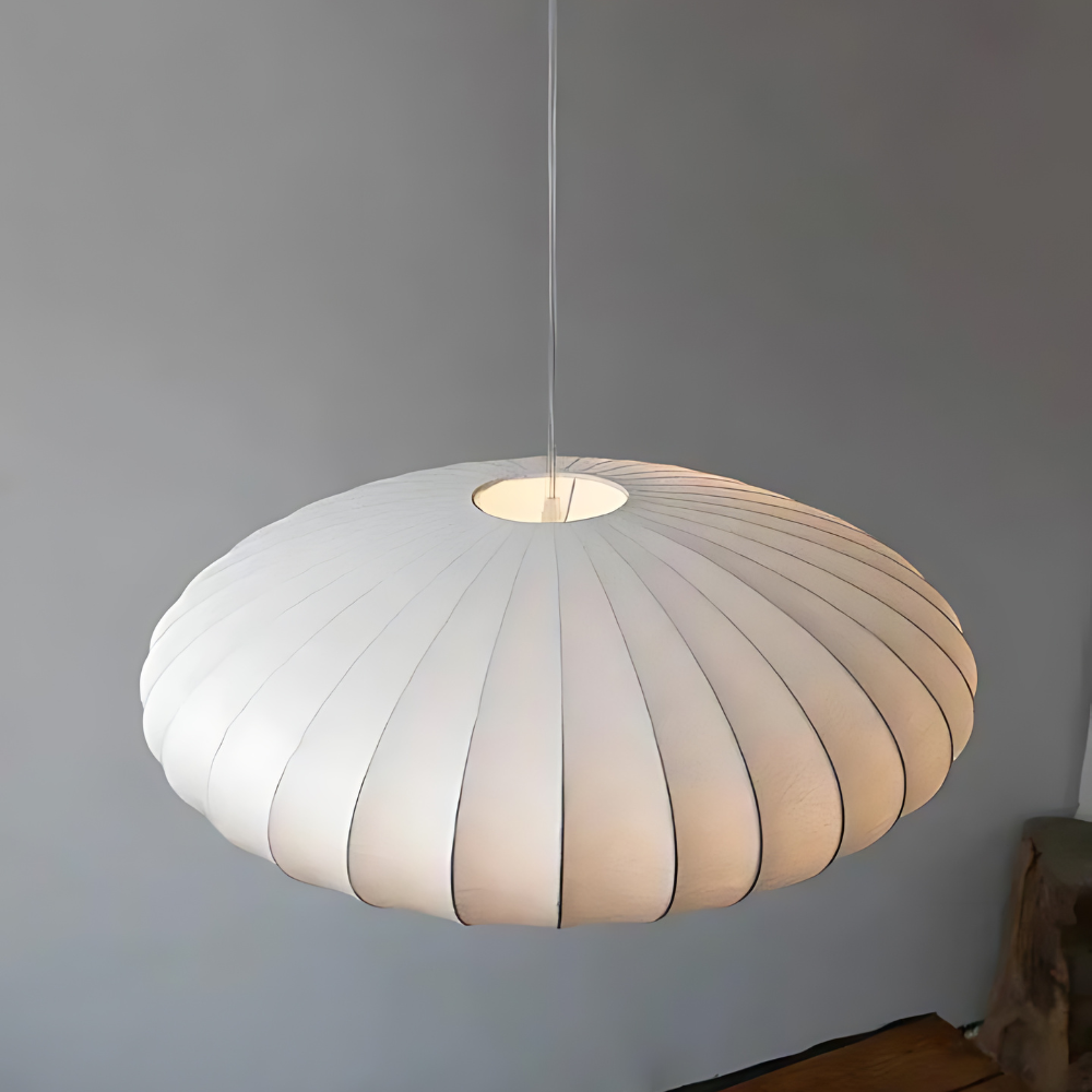 Japandi Silk Pendant Light | Round, Soft-Diffused Shade