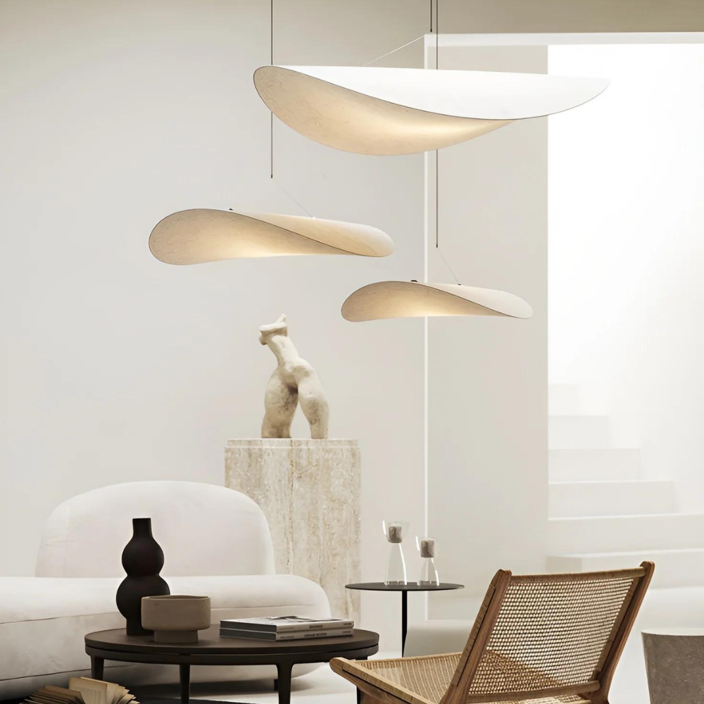 Silk Pendant Light | Japandi Style, Height-Adjustable