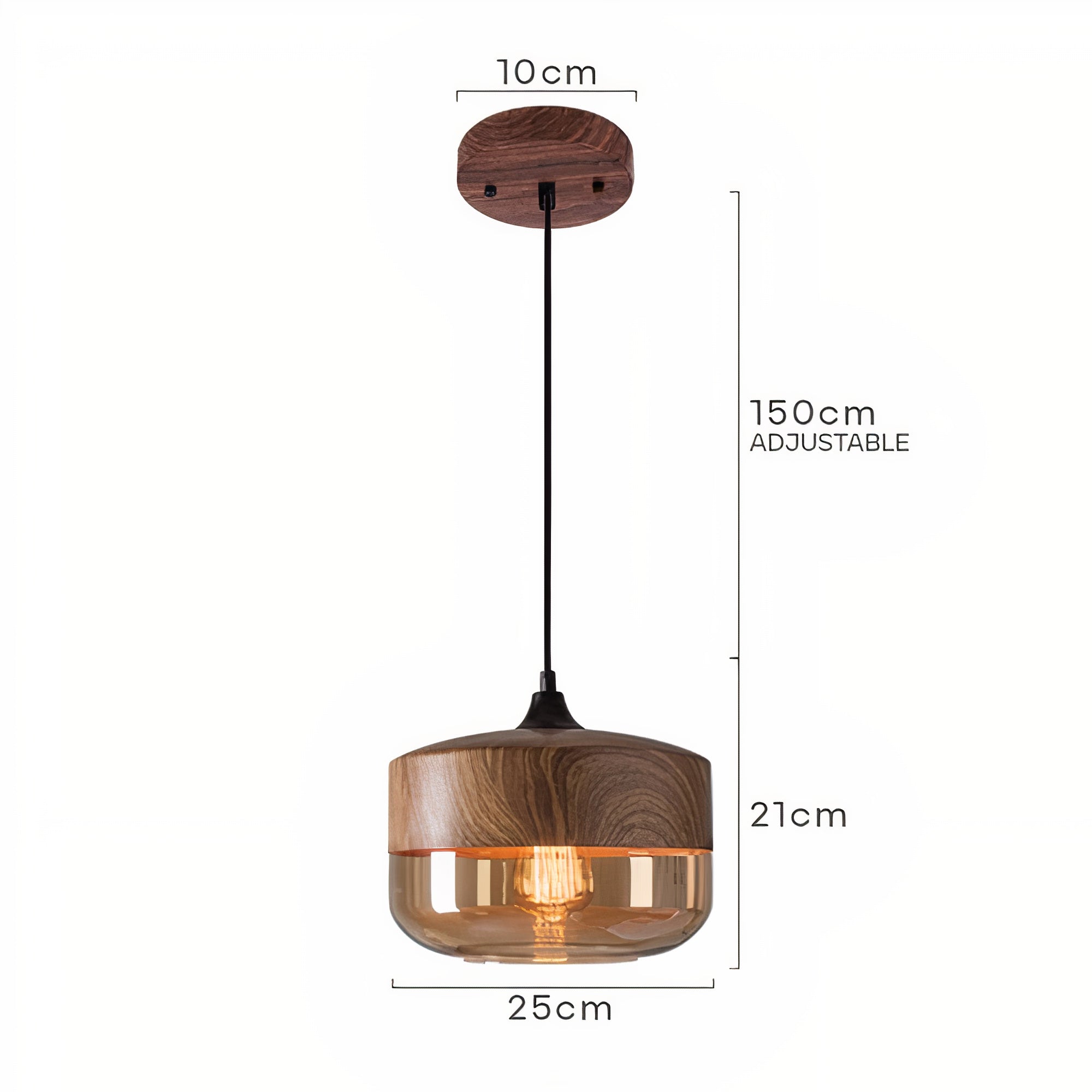 Wood and Colored Glass Pendant Light | Modern Warm Ambiance