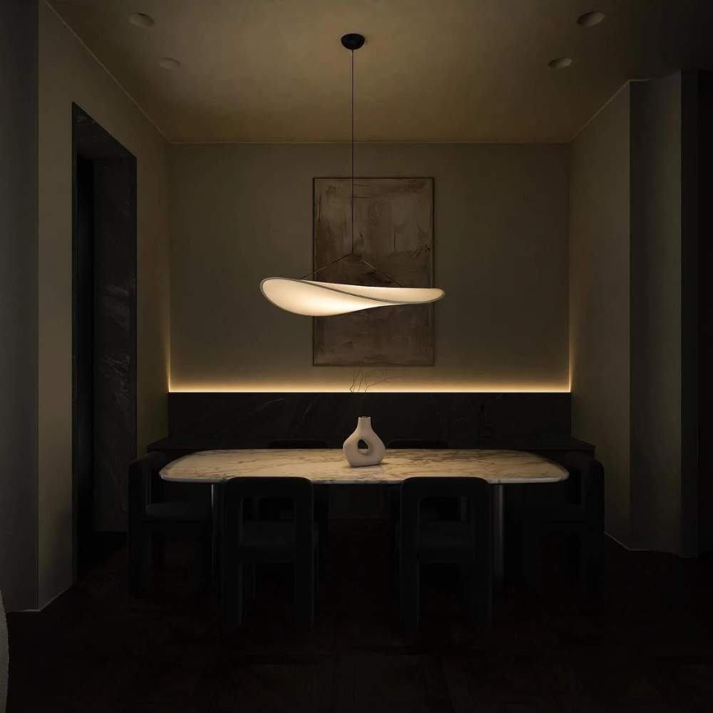 Silk Pendant Light | Japandi Style, Height-Adjustable