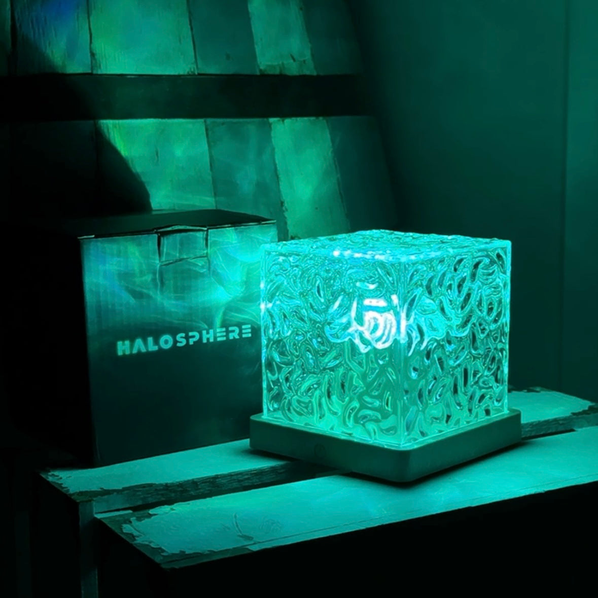 RGB Mood Table Lamp | 16-Color LED with Remote, Wood Base