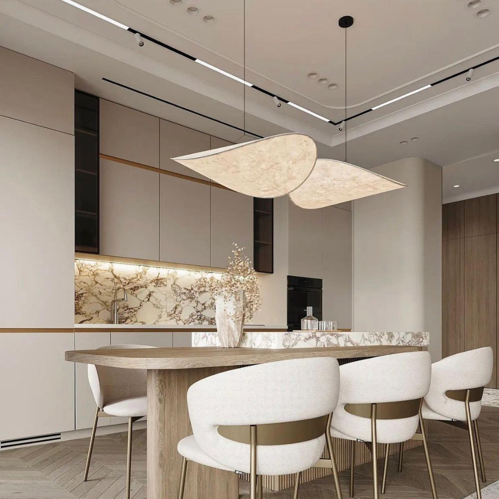 Silk Pendant Light | Japandi Style, Height-Adjustable