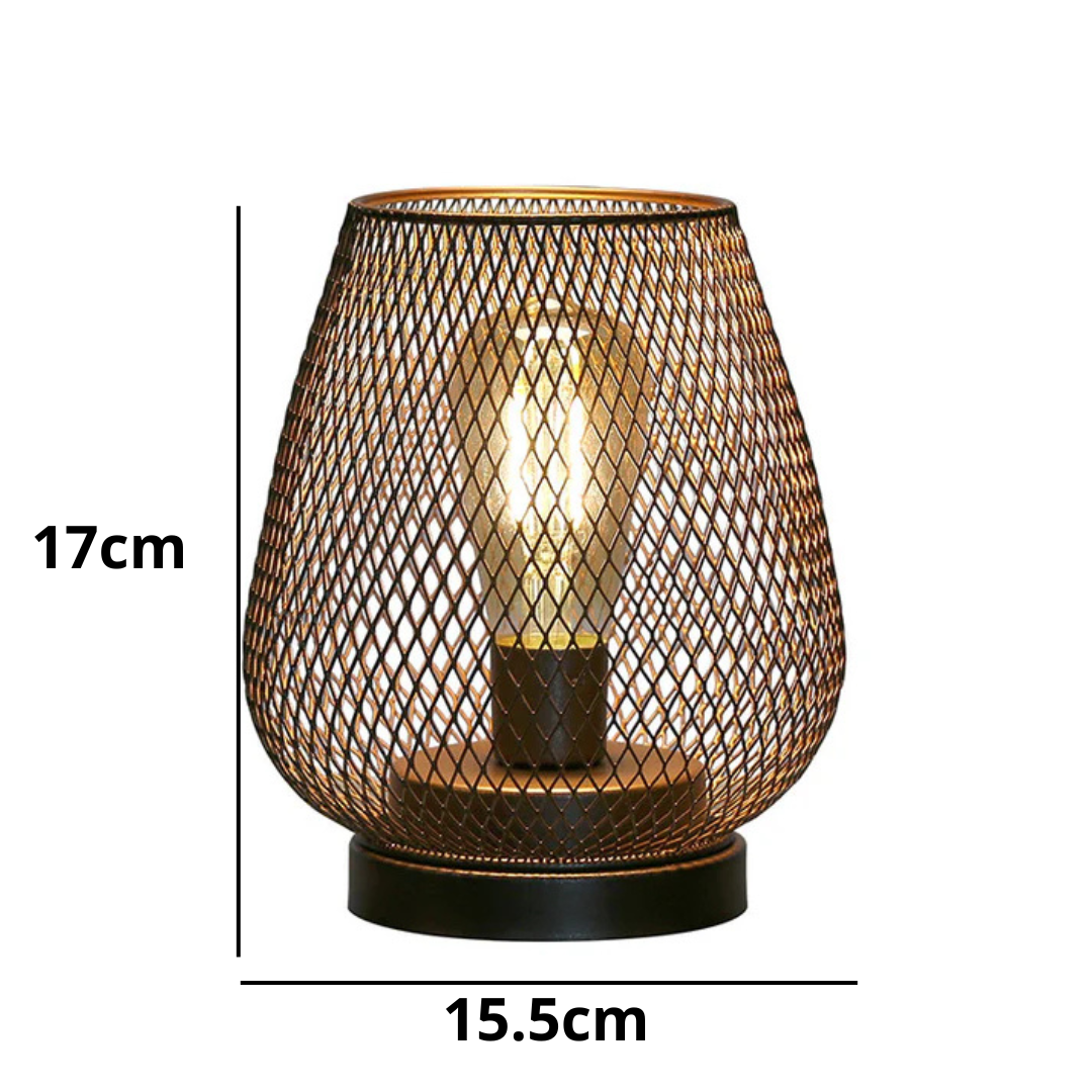 Battery-Powered LED Lantern | Matte Black Metal, Warm White