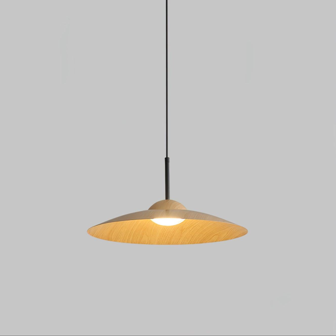 Japandi Dome Pendant Light | Wood-Look Finish, Integrated LED