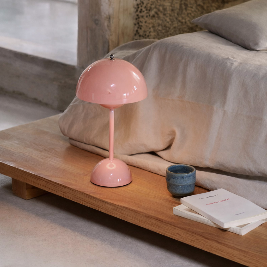 Scandinavian LED Table Lamp | Wireless, Dimmable Metal Design