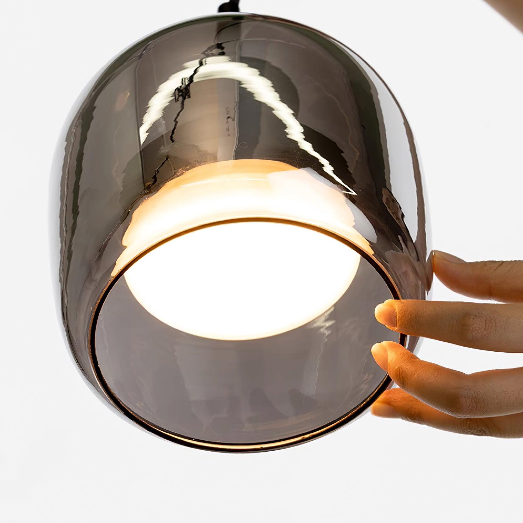 Smoked Glass Globe Pendant Light | Dual-Look LED, 3000K Warm White