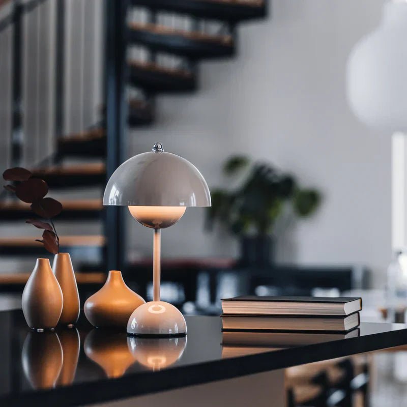 Scandinavian LED Table Lamp | Wireless, Dimmable Metal Design