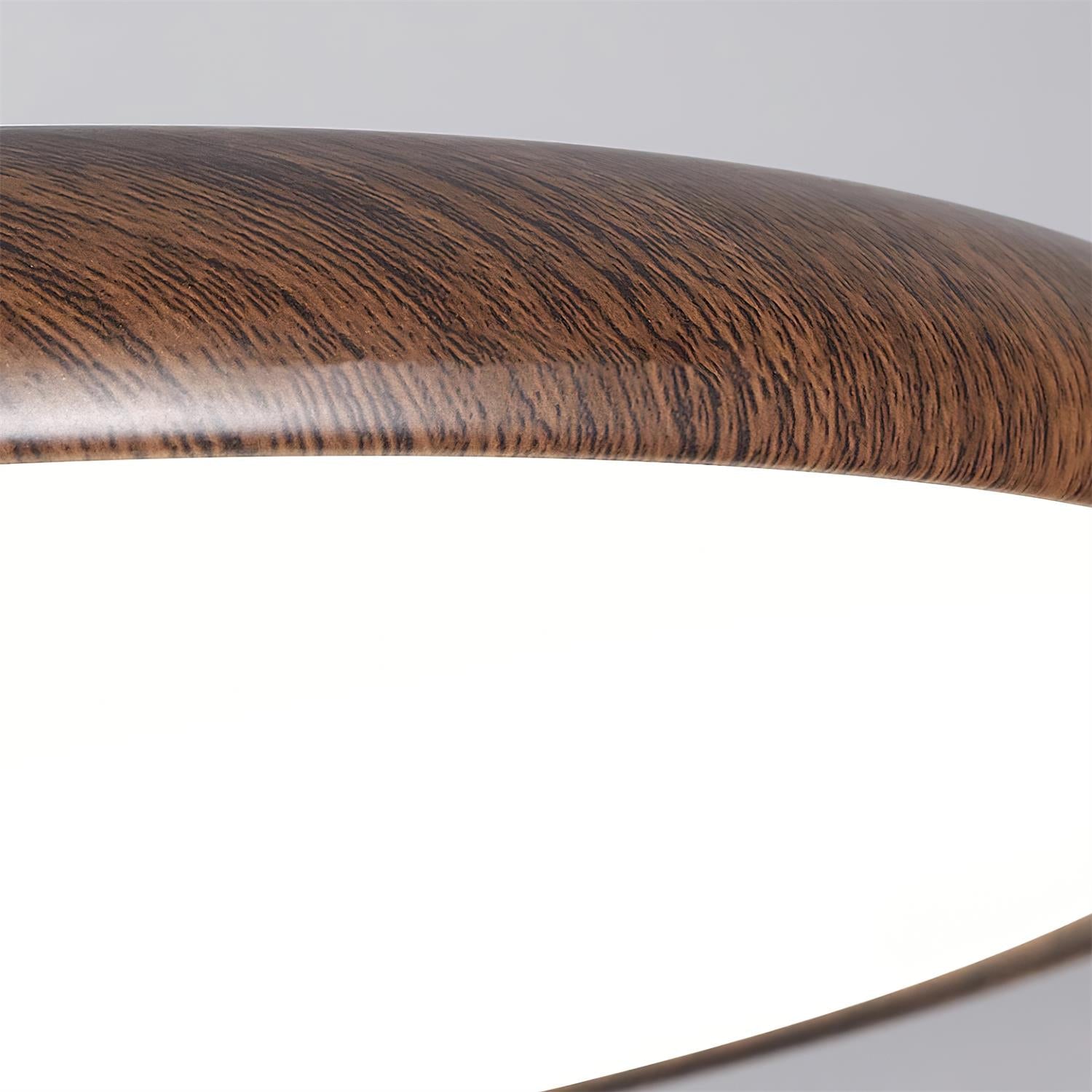 Round Flush Mount Ceiling Light | Wood-Effect Frame, 3000K Warm White