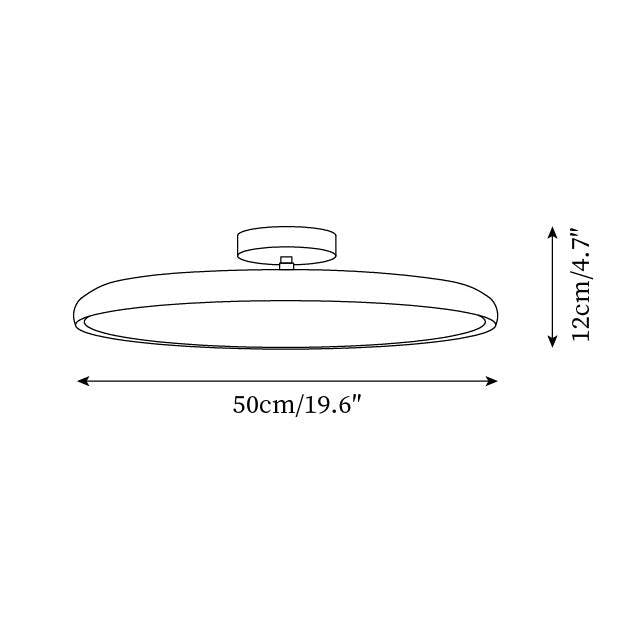 Round Flush Mount Ceiling Light | Wood-Effect Frame, 3000K Warm White