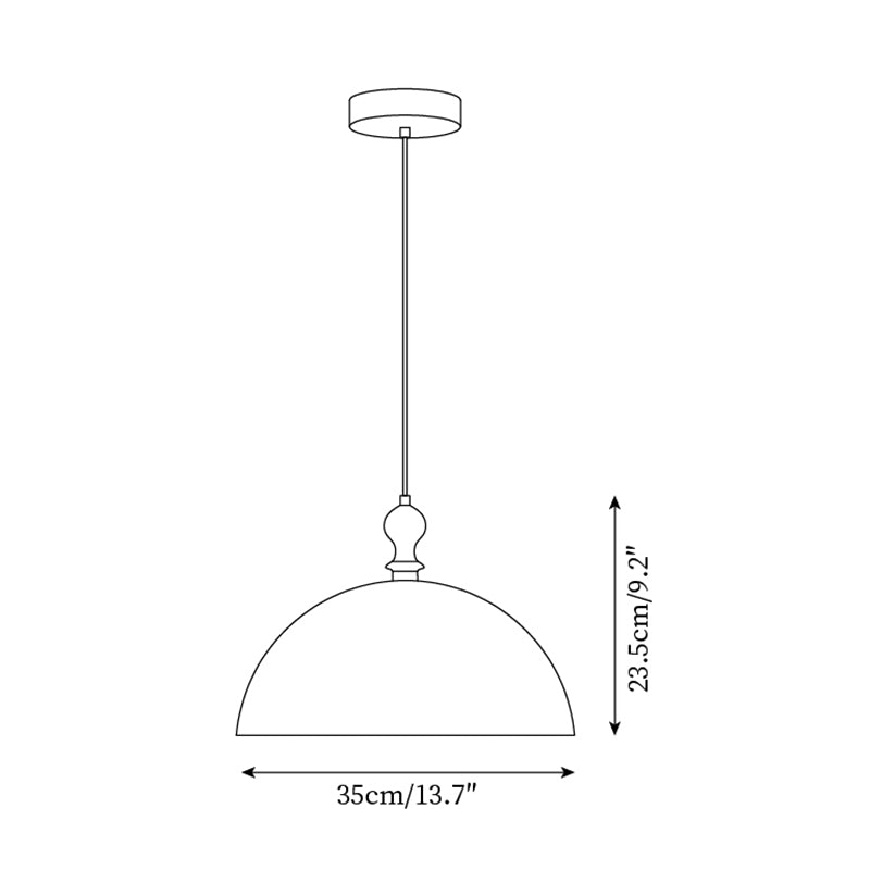 Walnut Wood Dome Pendant Light | Modern Round, Warm Acrylic Shade