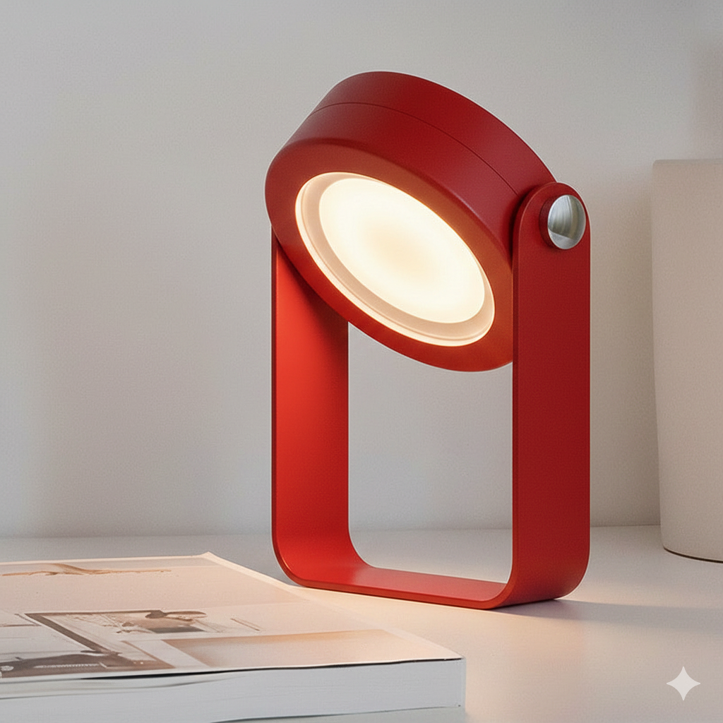 Wireless Wood and Metal Table Lamp | Dimmable, Rechargeable LED