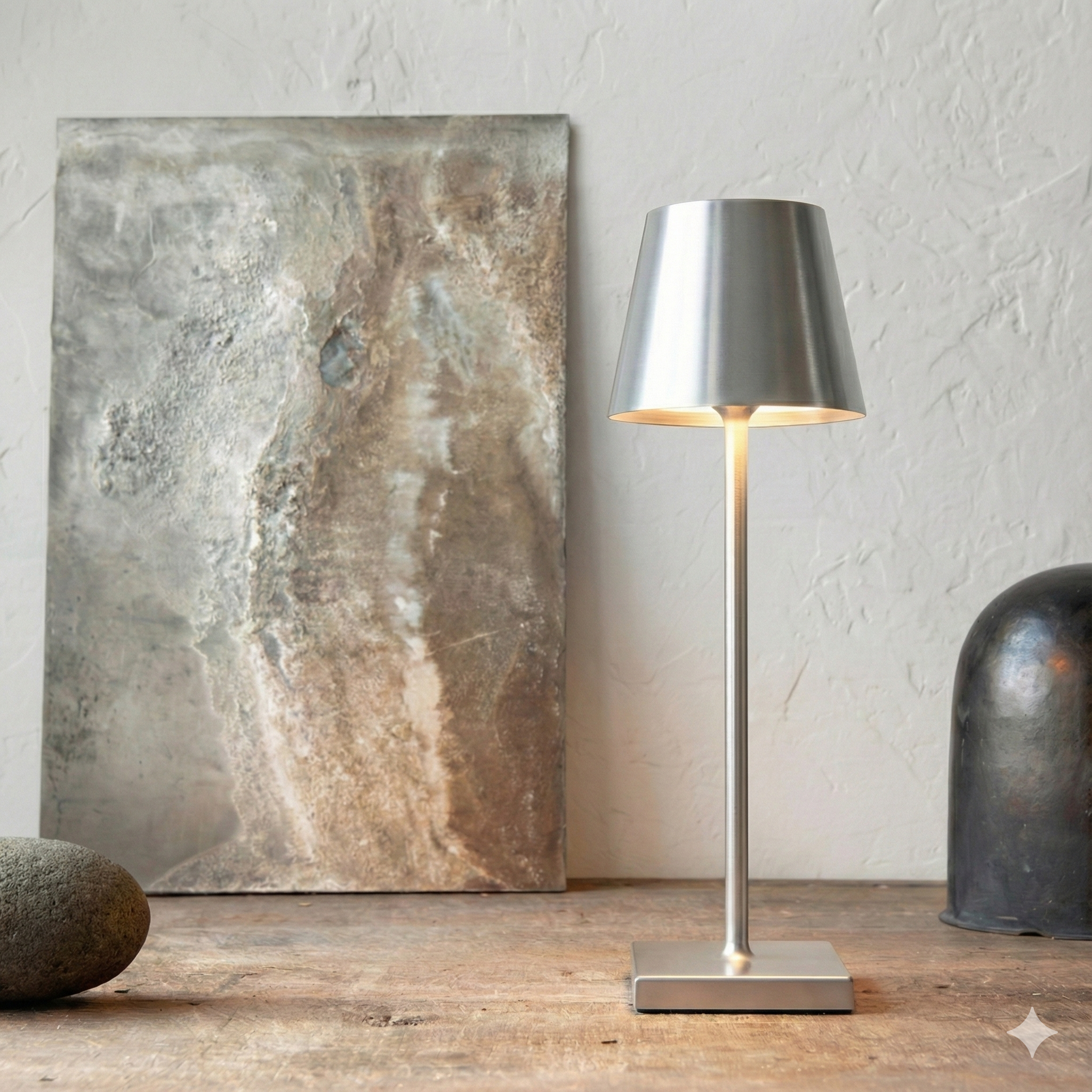 Scandinavian LED Table Lamp | Wireless, Dimmable Aluminum Design