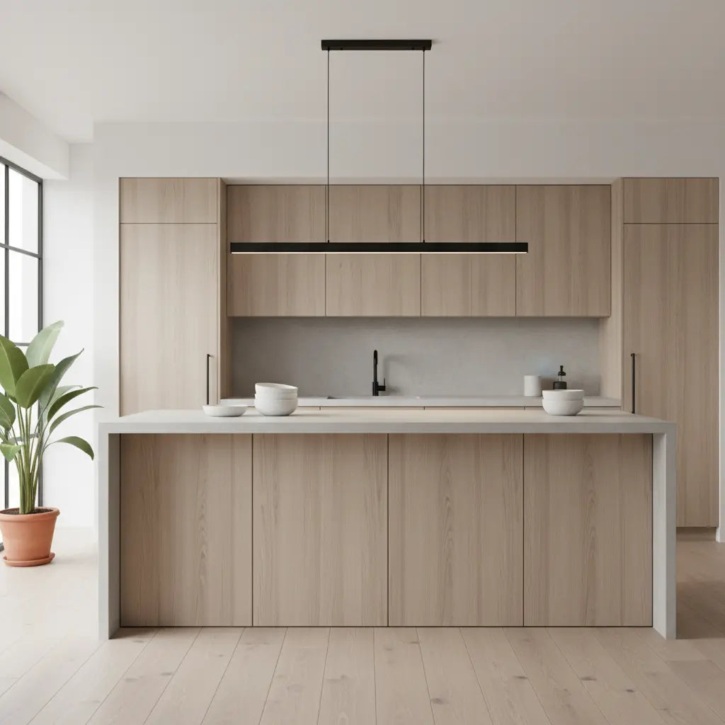 Linear LED Pendant Light | Black, Dimmable with Remote