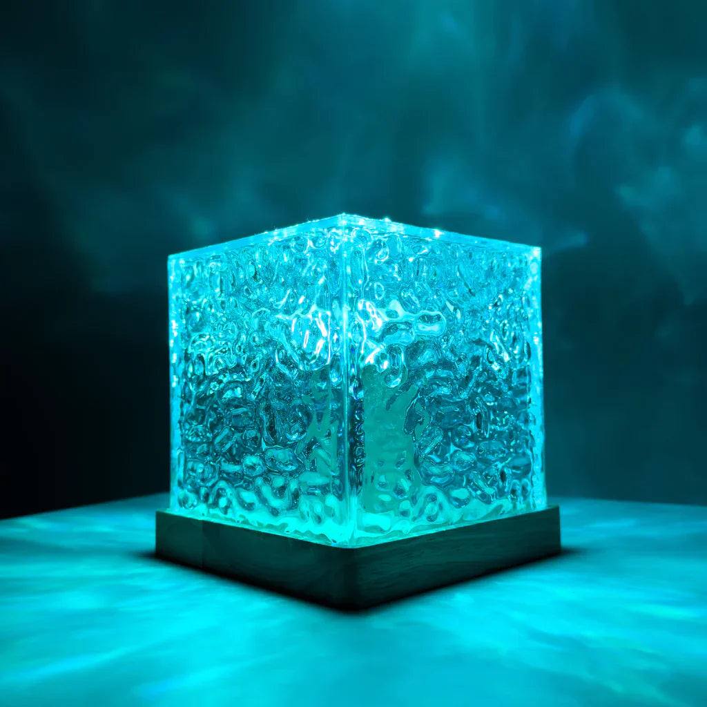 RGB Mood Table Lamp | 16-Color LED with Remote, Wood Base