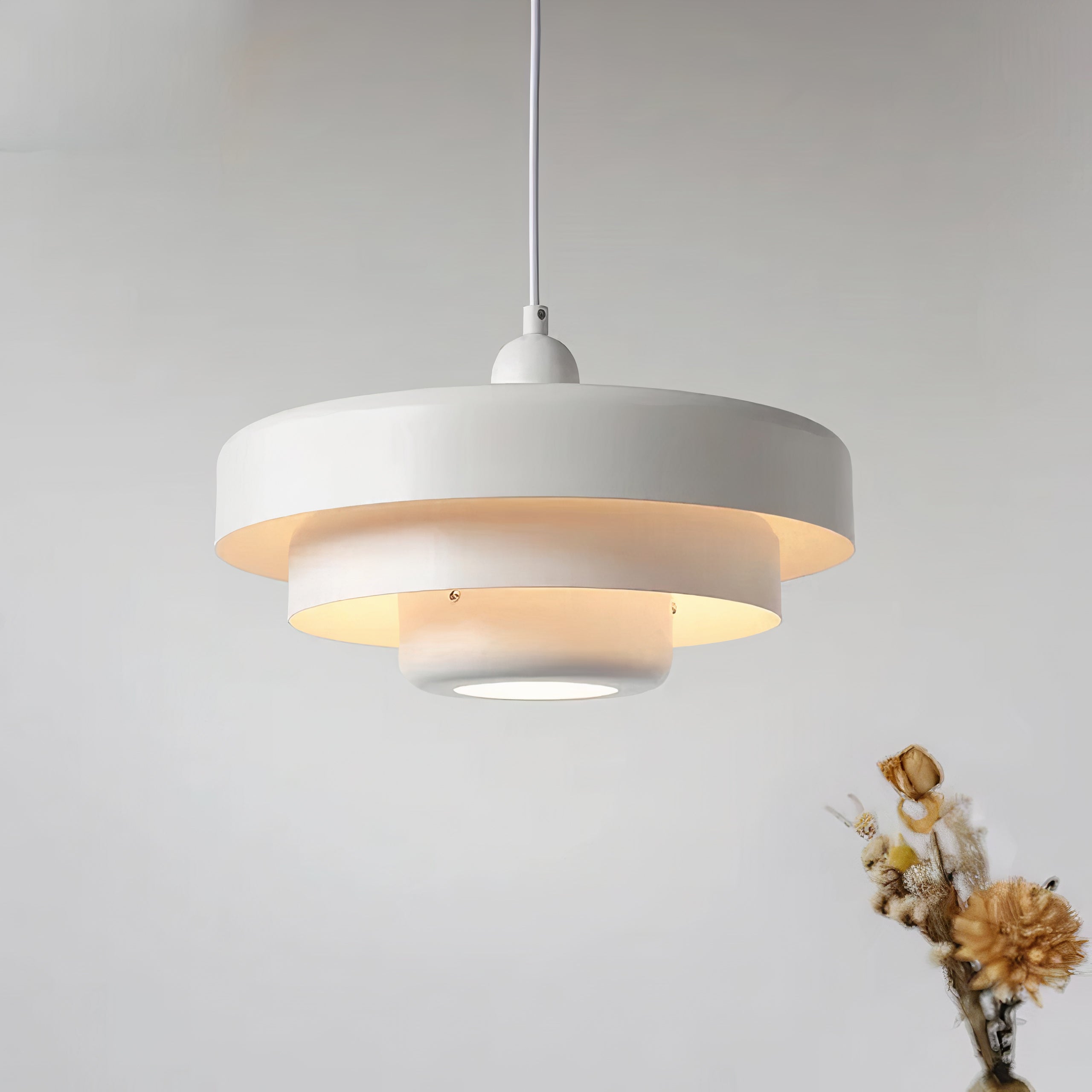 Round Scandinavian Ceiling Light | Metal, E27, Adjustable Pendant