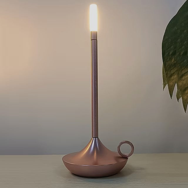 Scandinavian LED Table Lamp | Wireless, Dimmable Brushed Aluminum
