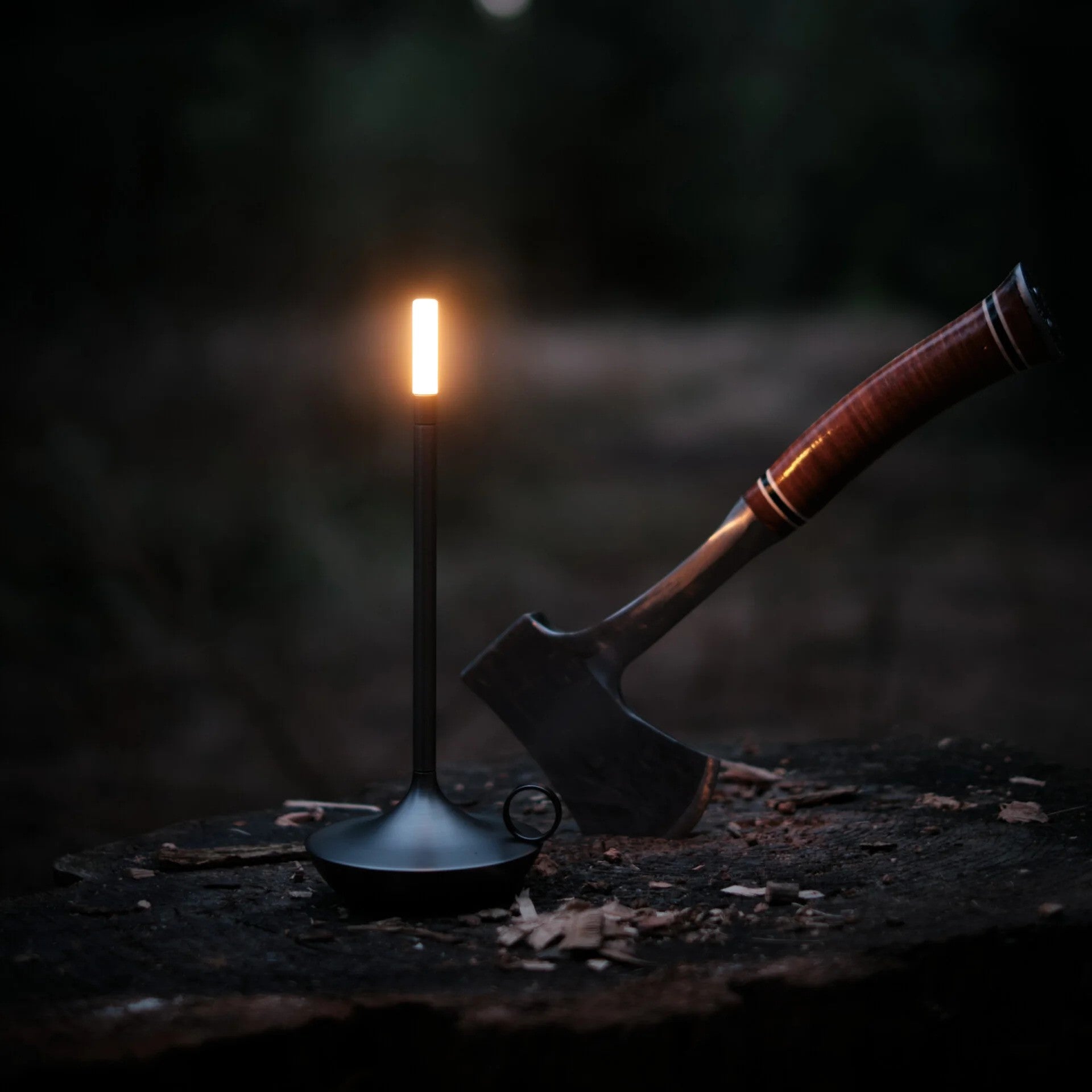 Wireless Scandinavian Candle Lamp | Dimmable LED, Brushed Aluminium