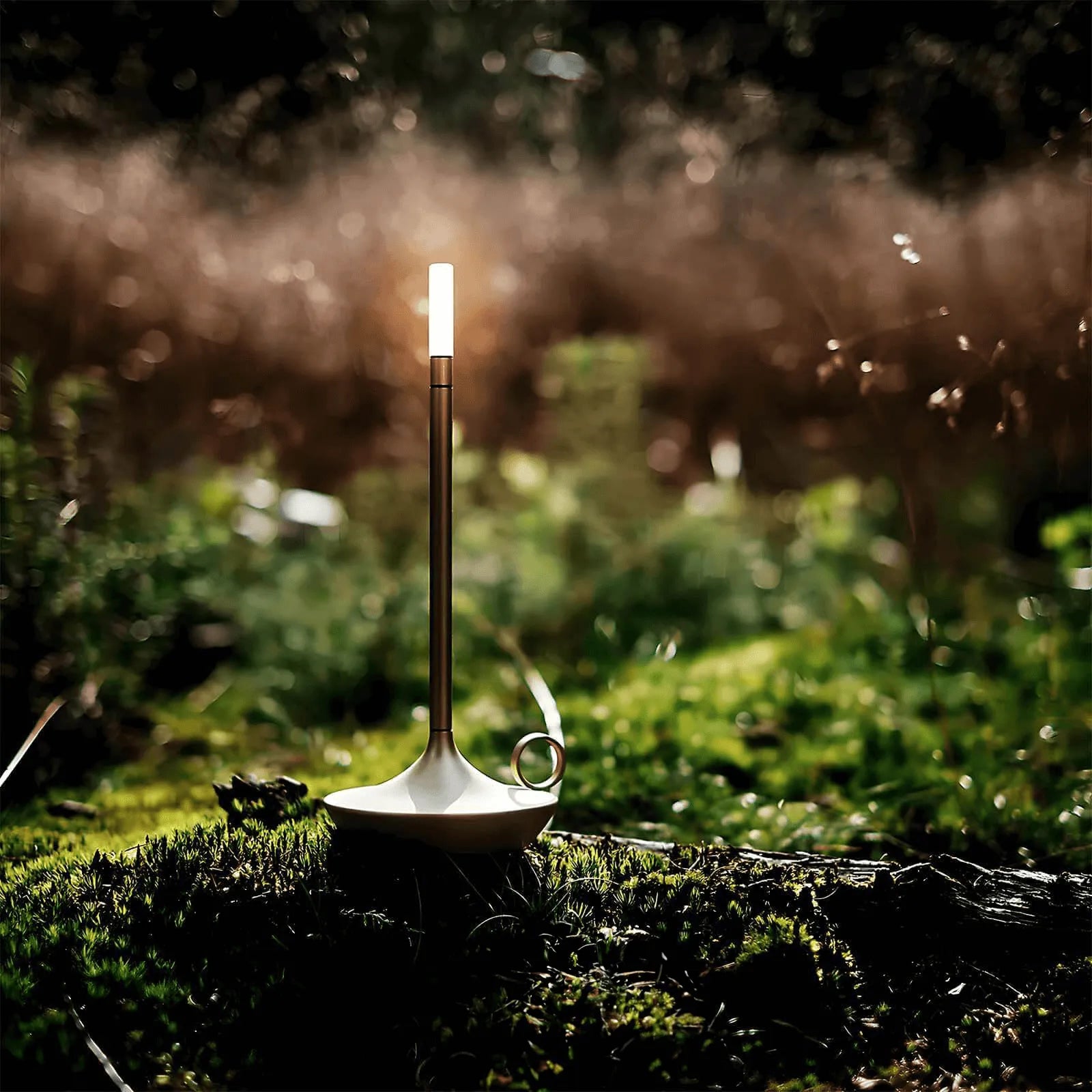 Wireless Scandinavian Candle Lamp | Dimmable LED, Brushed Aluminium