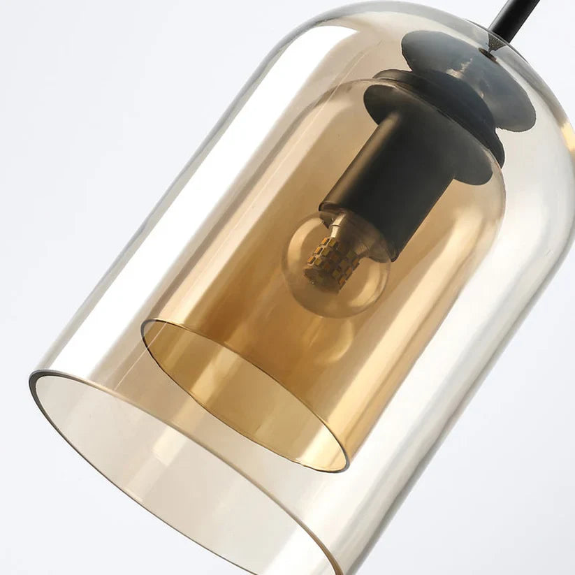 Smoked Glass Double Pendant Light | Sculptural Design, E27