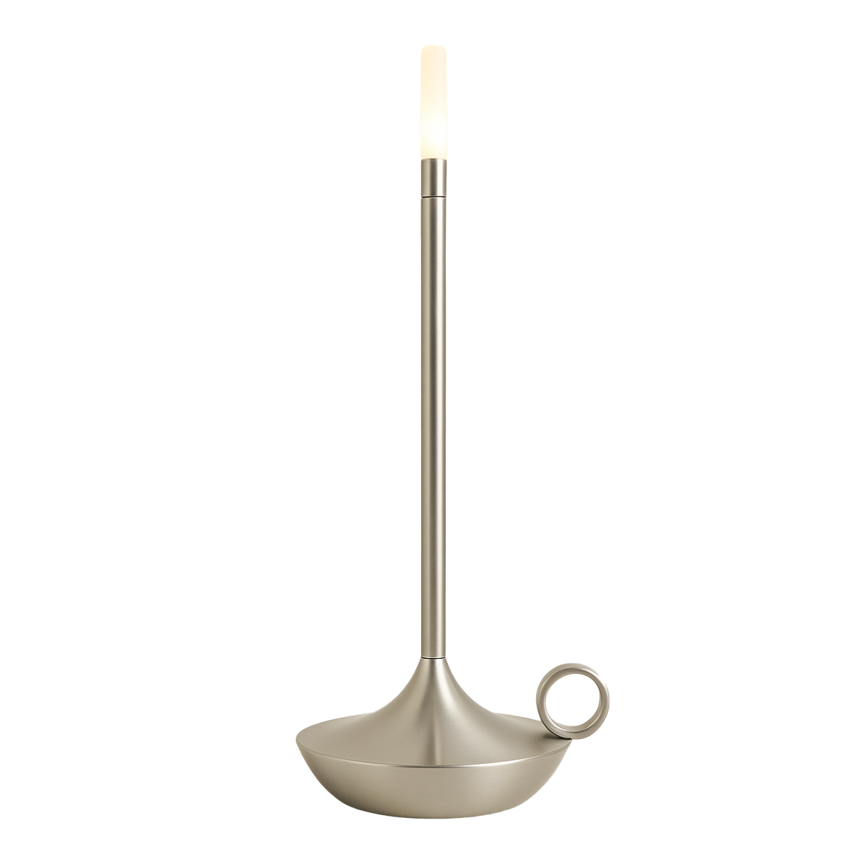 Scandinavian LED Table Lamp | Wireless, Dimmable Brushed Aluminum
