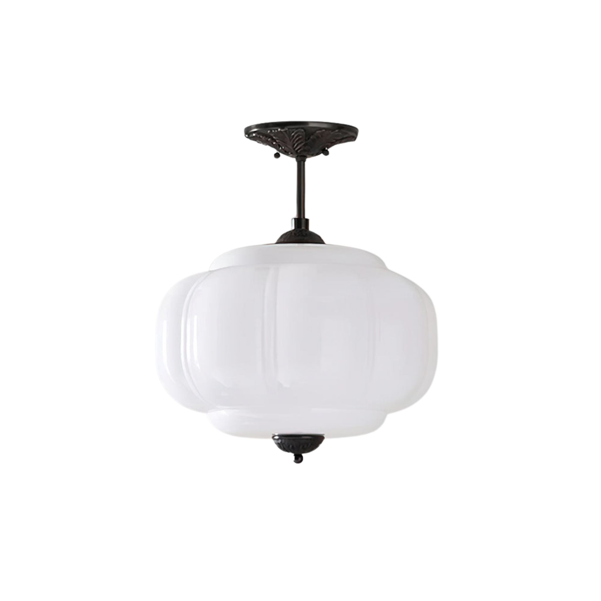 Wave Glass Ceiling Light | Brass Detail, Green Sculptural Shade
