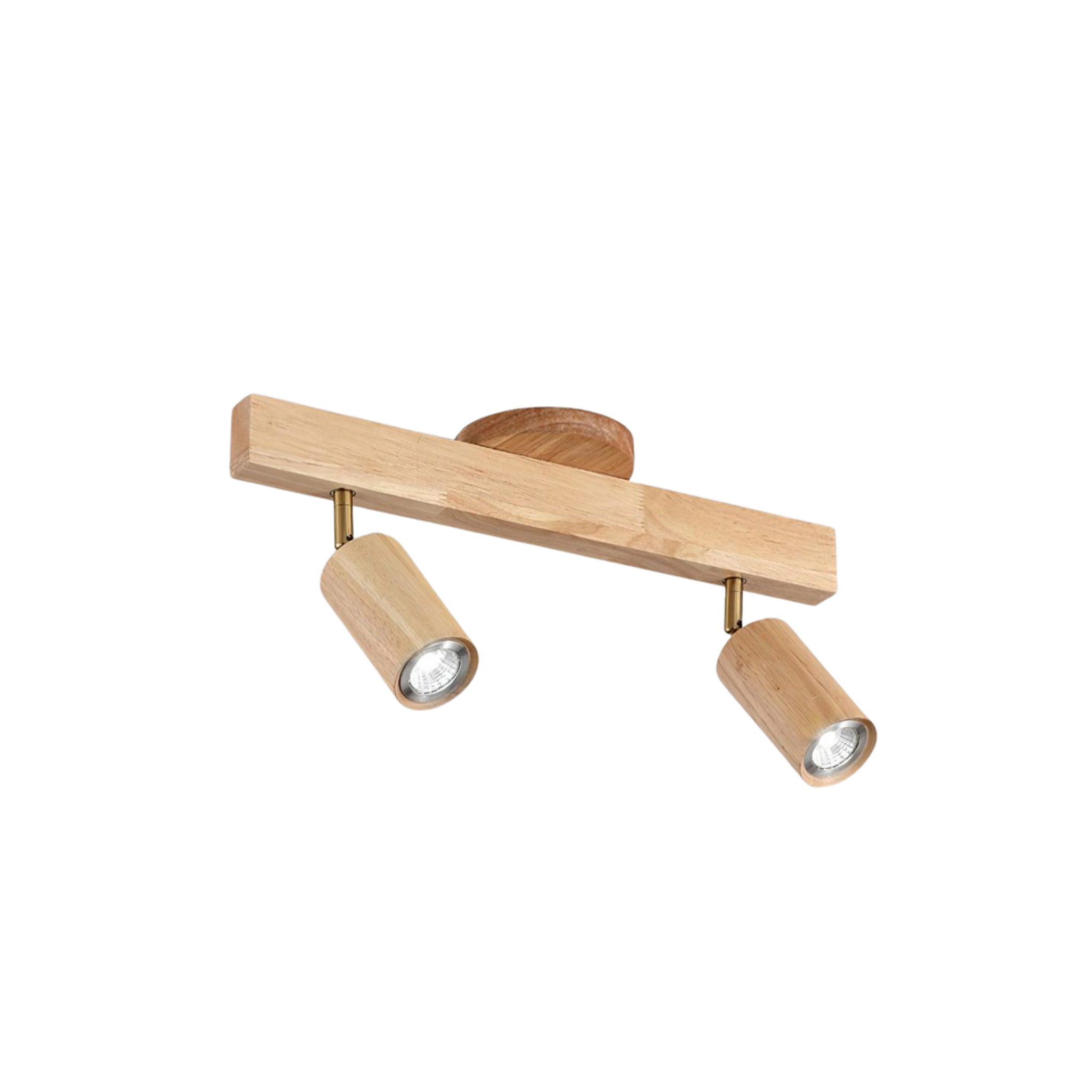 Wood and Gold LED Track Light | Linear Ceiling Bar, 3000K Warm White