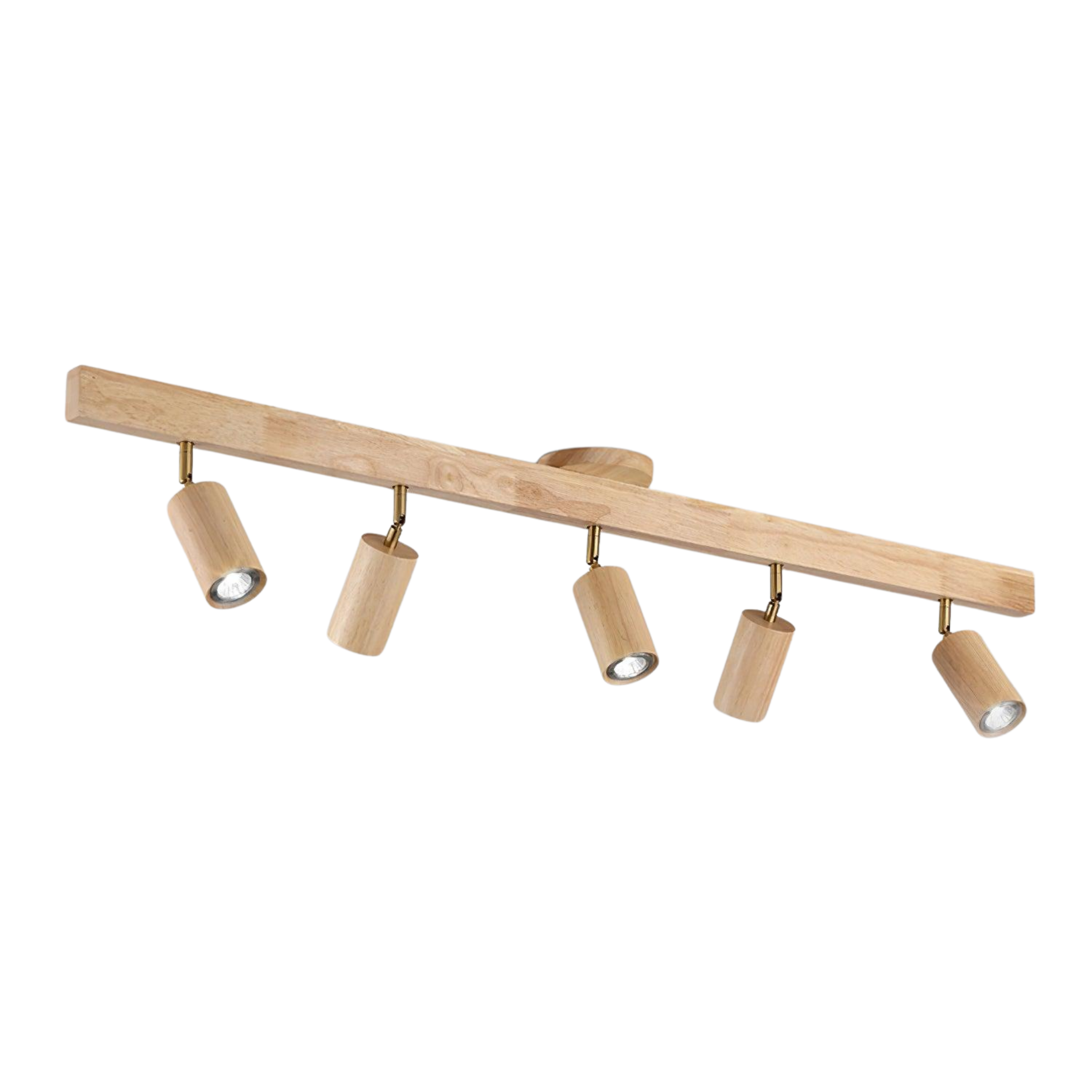 Wood and Gold LED Track Light | Linear Ceiling Bar, 3000K Warm White