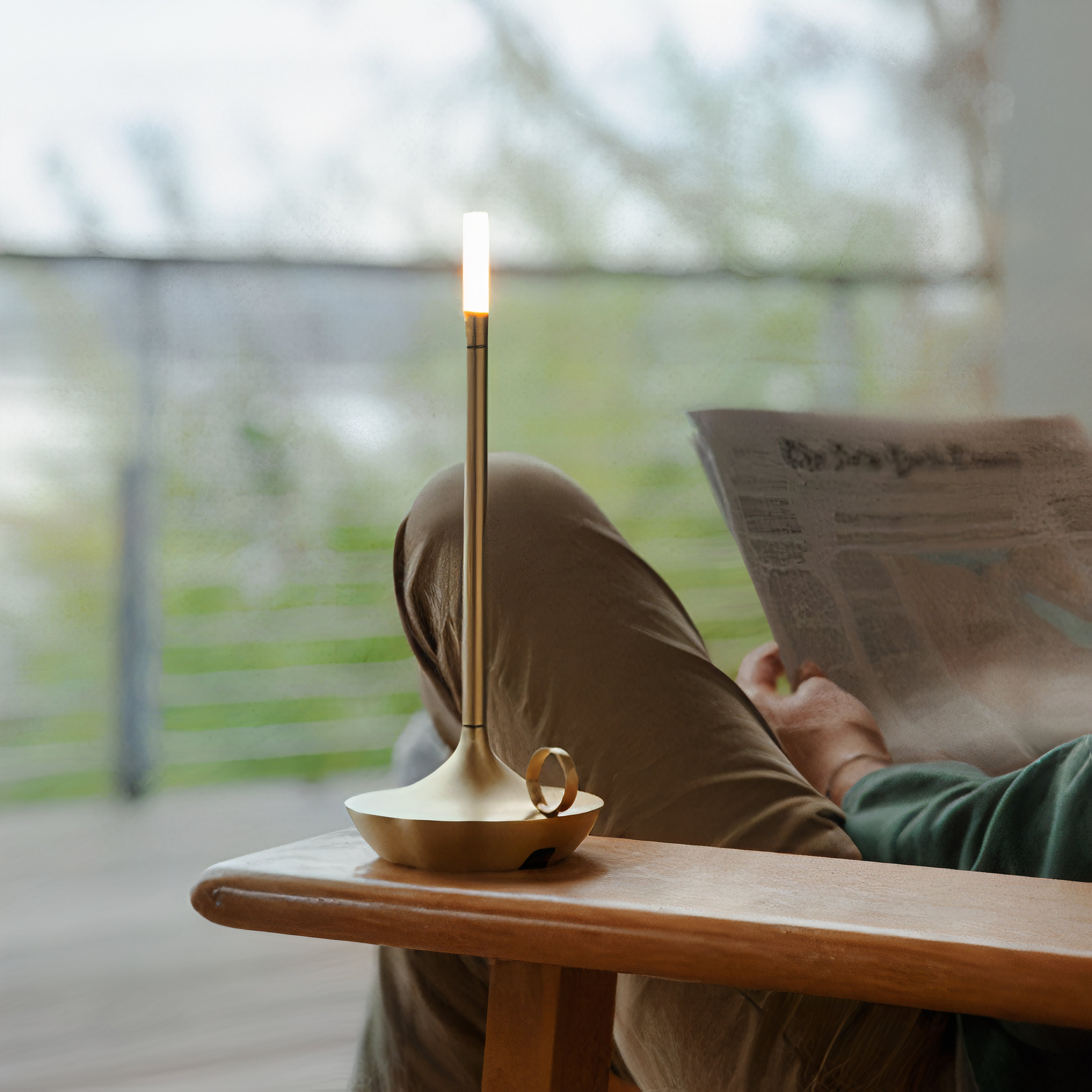 Scandinavian LED Table Lamp | Wireless, Dimmable Brushed Aluminum