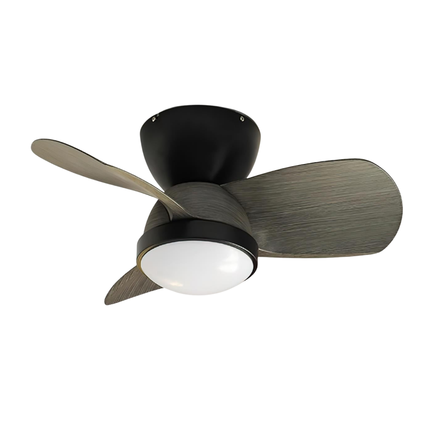 Wood Ceiling Fan with LED Light | Walnut and Nickel, 24 in