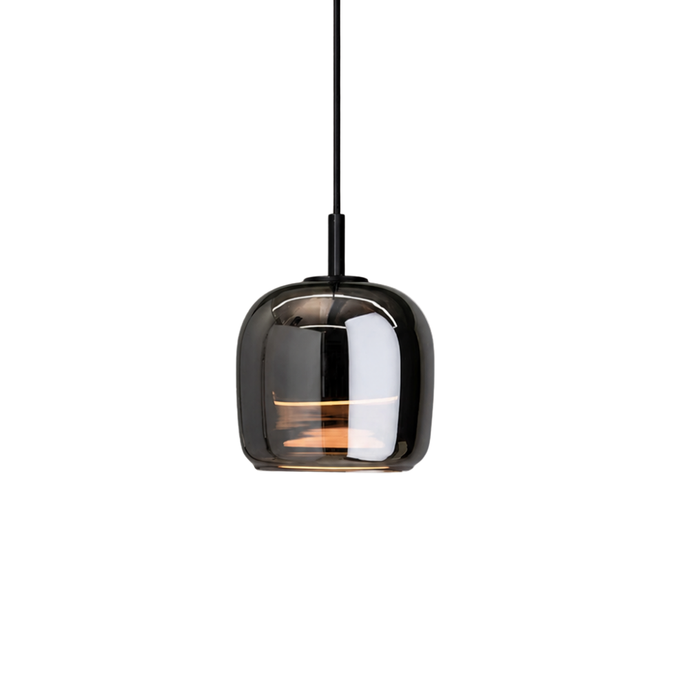 Smoked Glass Globe Pendant Light | Dual-Look LED, 3000K Warm White