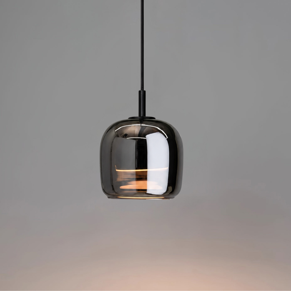 Smoked Glass Globe Pendant Light | Dual-Look LED, 3000K Warm White
