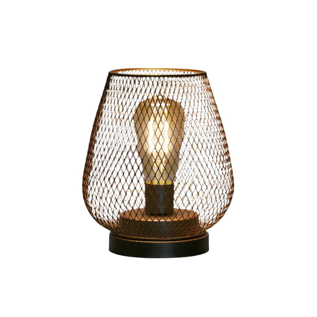 Battery-Powered LED Lantern | Matte Black Metal, Warm White