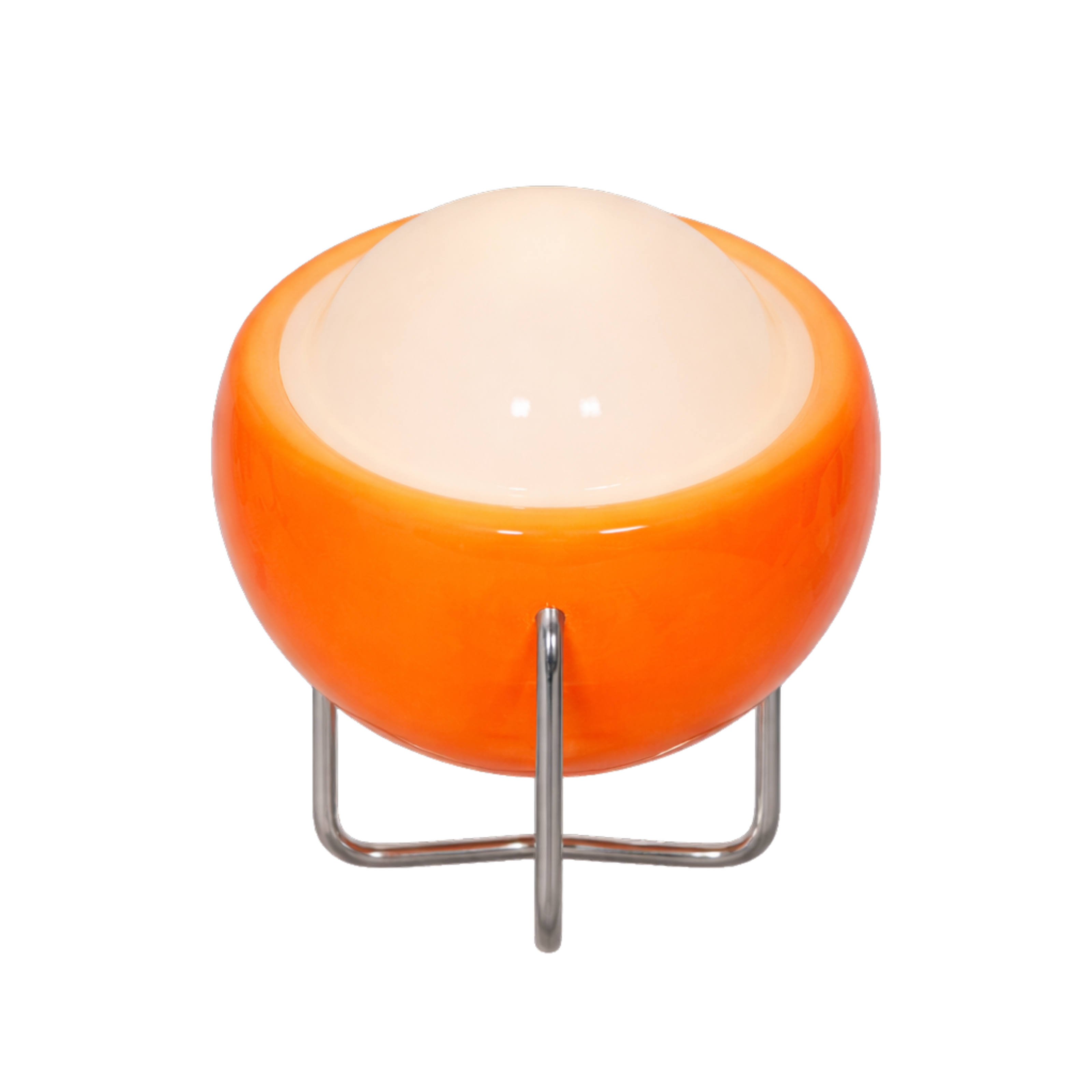 Bauhaus Glass Table Lamp | White and Orange, 3 Light Modes