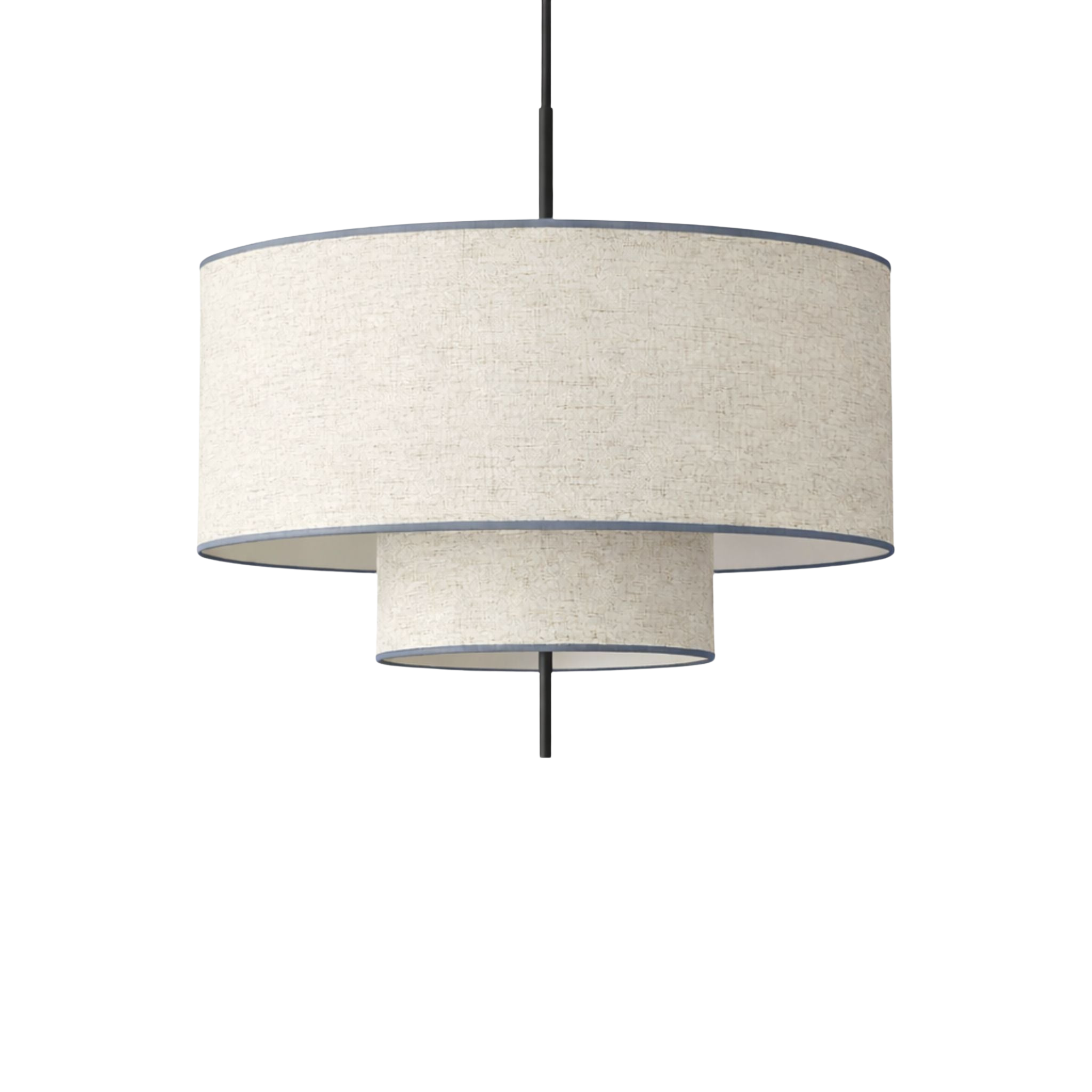 Beige Fabric Drum Pendant Light | Scandinavian Style, 19.7 in