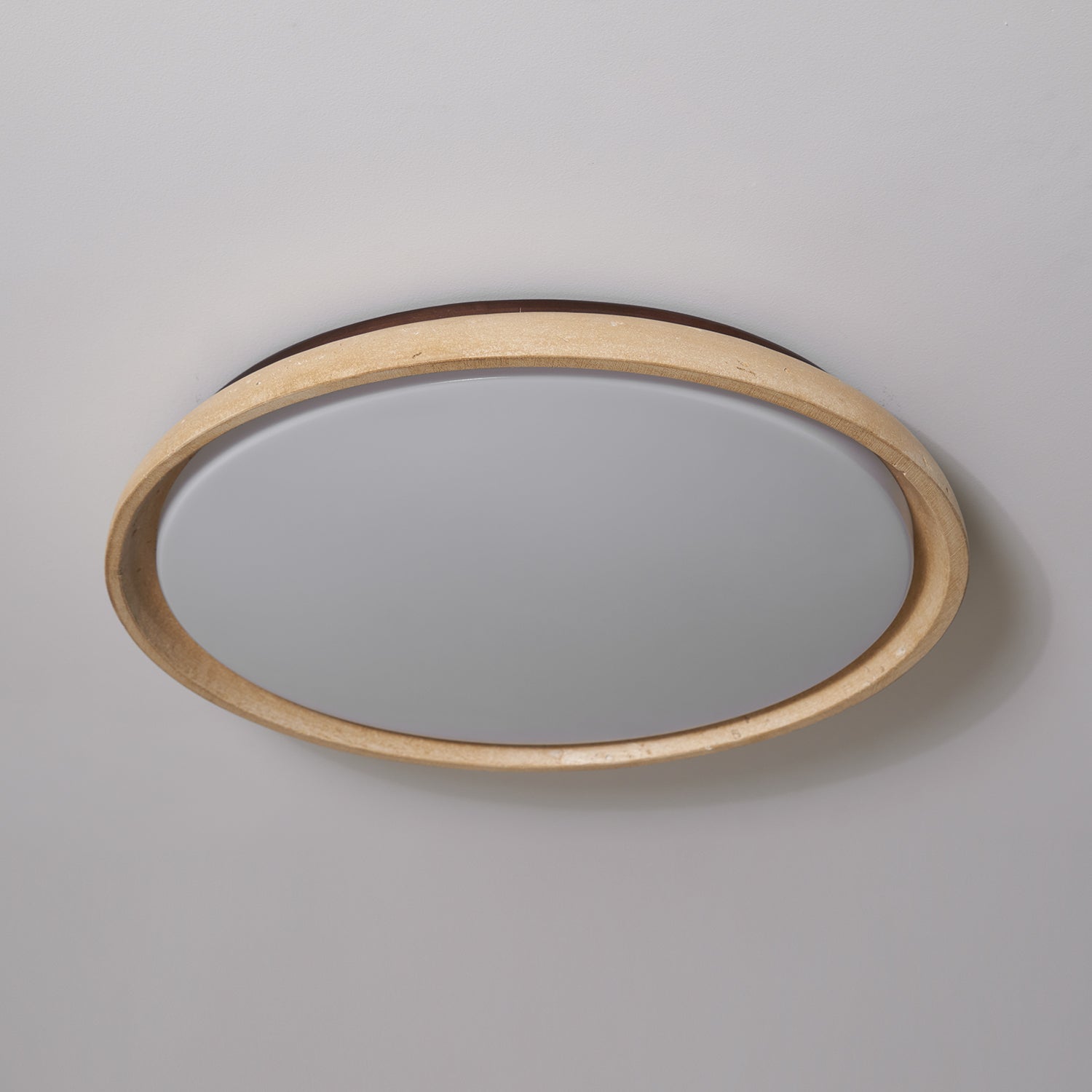 Travertine Wood Ceiling Light | Japandi Style, 3000K Warm LED