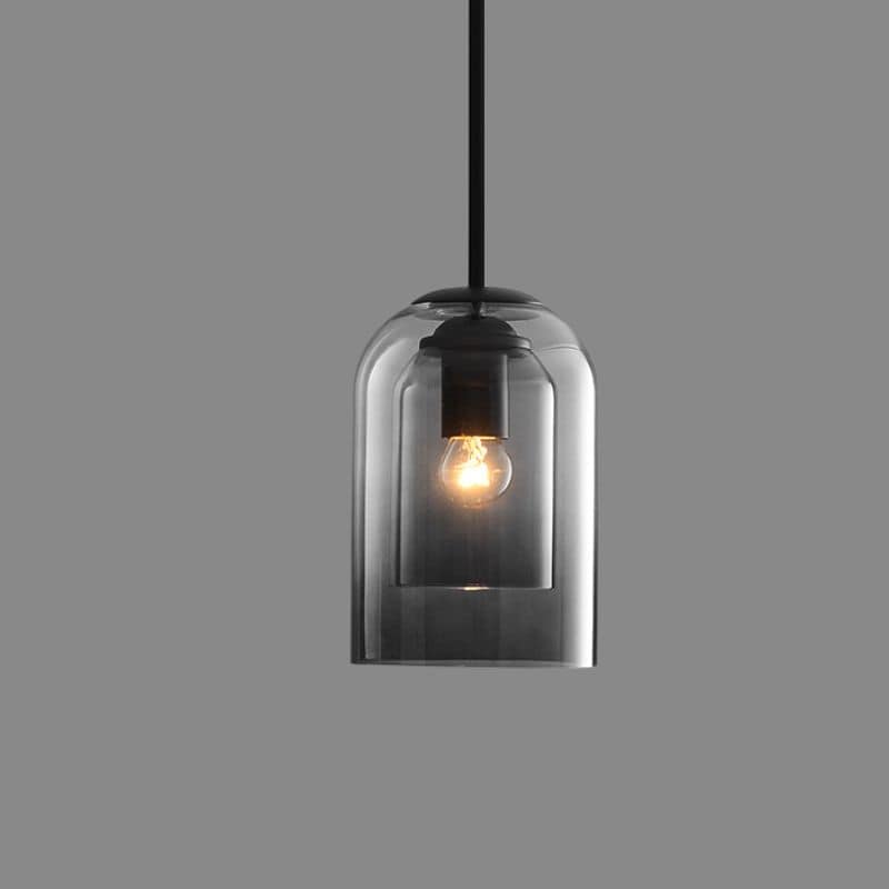 Smoked Glass Double Pendant Light | Sculptural Design, E27